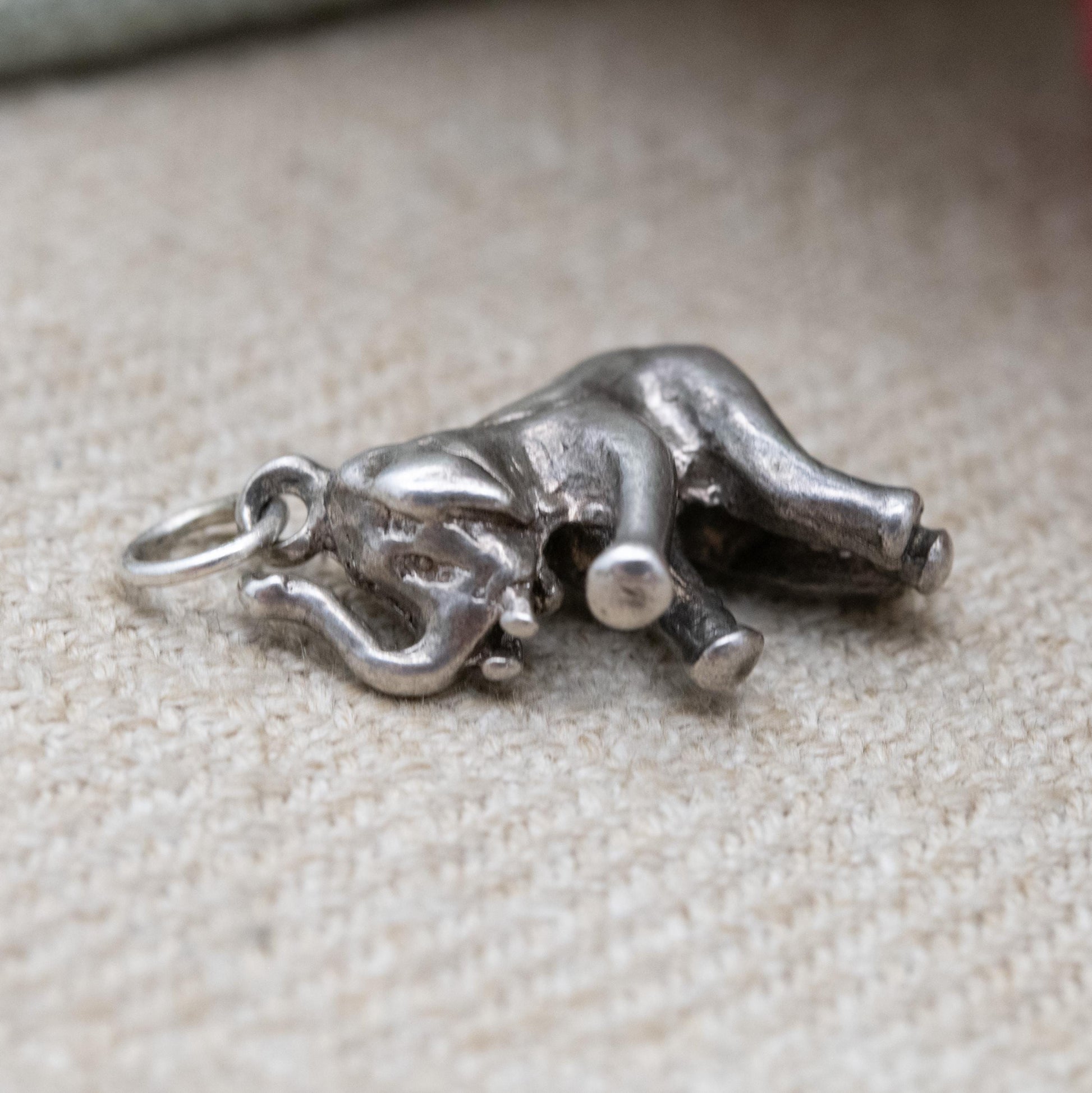 Vintage Sterling Silver Elephant Charm Pendant - Small Cute Animal | Nature Lover Gift | Indian Elephant | Gift for Charm Bracelet