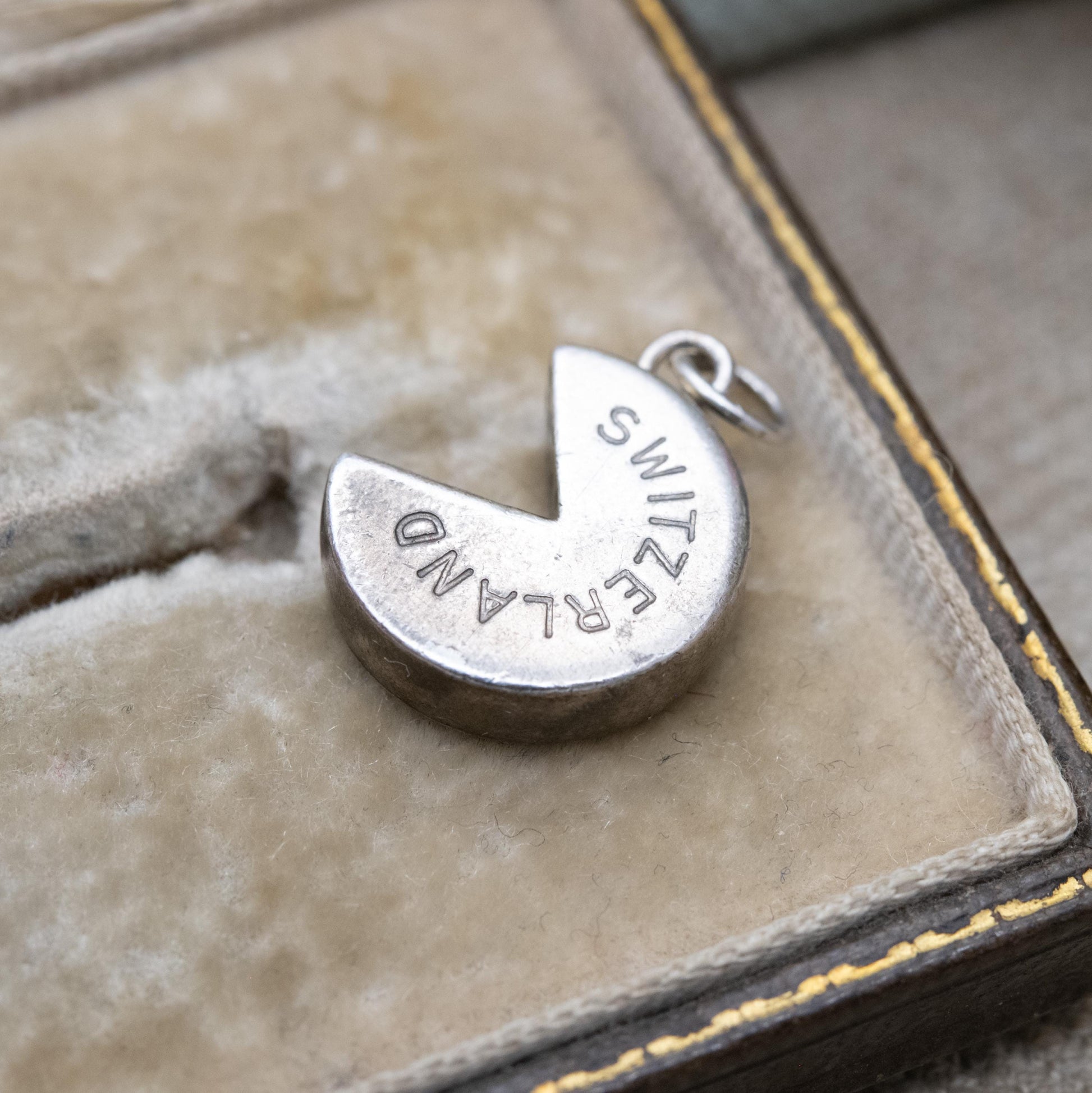 Vintage 800 Silver Swiss Cheese Charm Pendant - European Switzerland Tourism Charm | Souvenir Gift for Charm Bracelet