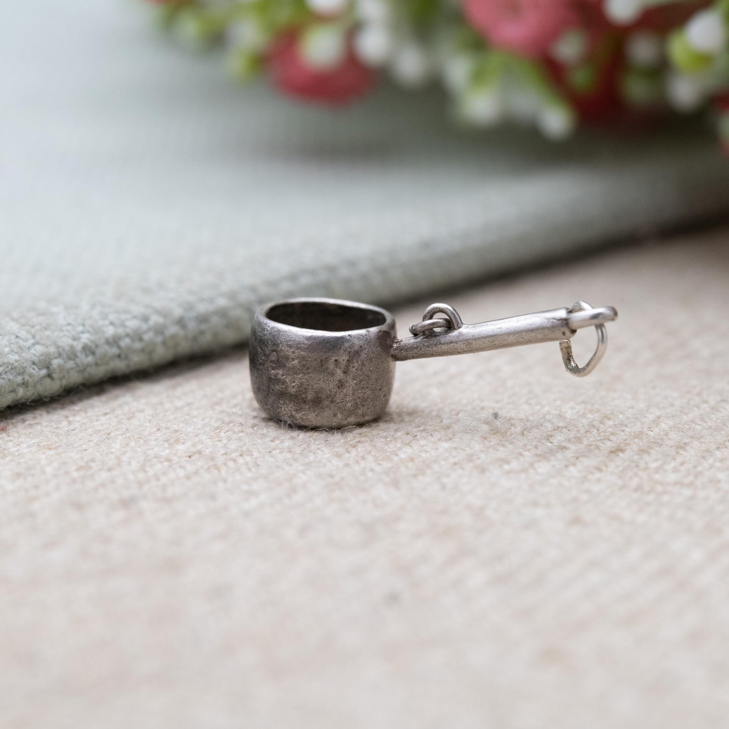 Vintage Silver Cooking Pan Charm Pendant - Kitchen Cookware Charm | Gift for Charm Bracelet