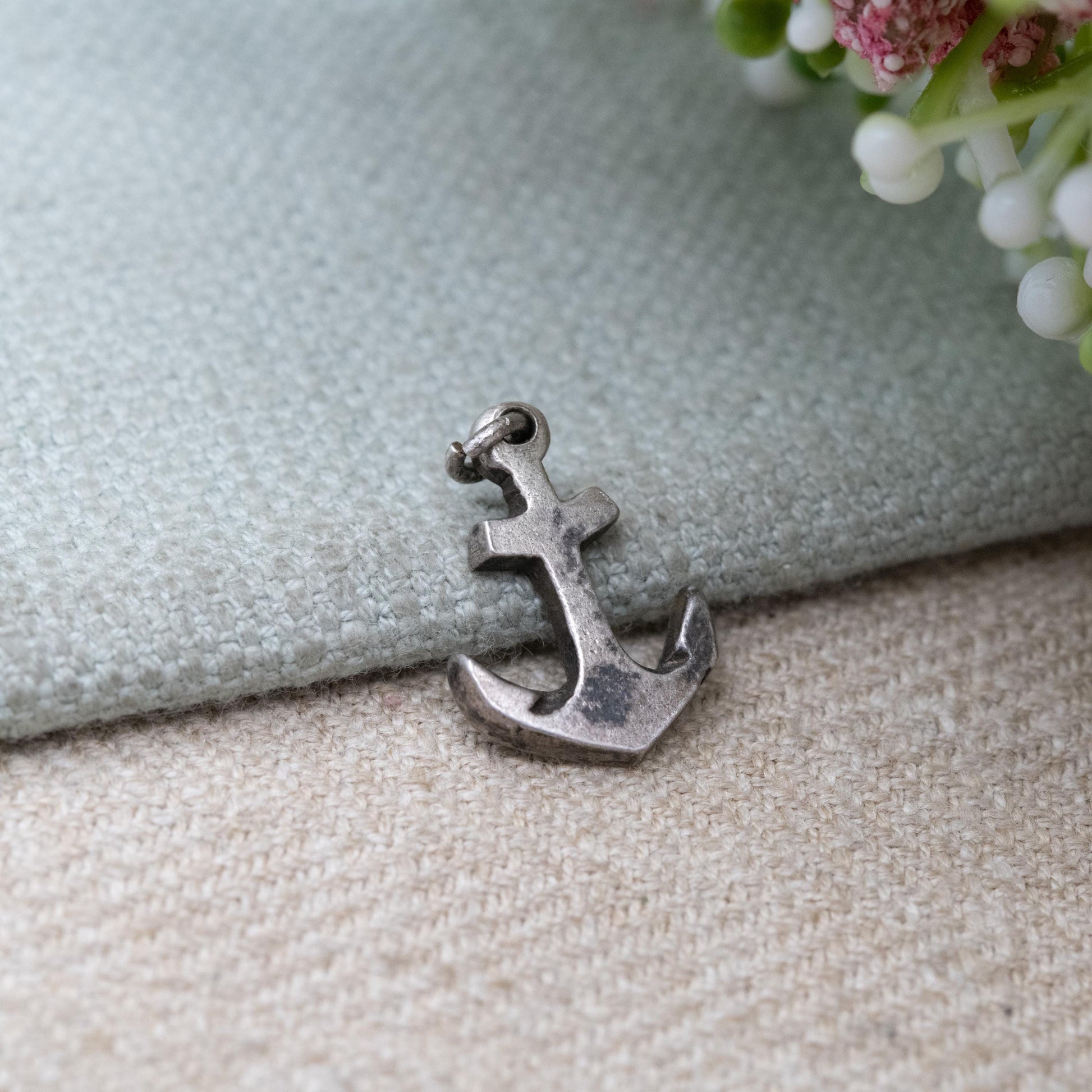 Vintage Sterling Silver Anchor Charm Pendant - Nautical Sailor Themed Jewellery