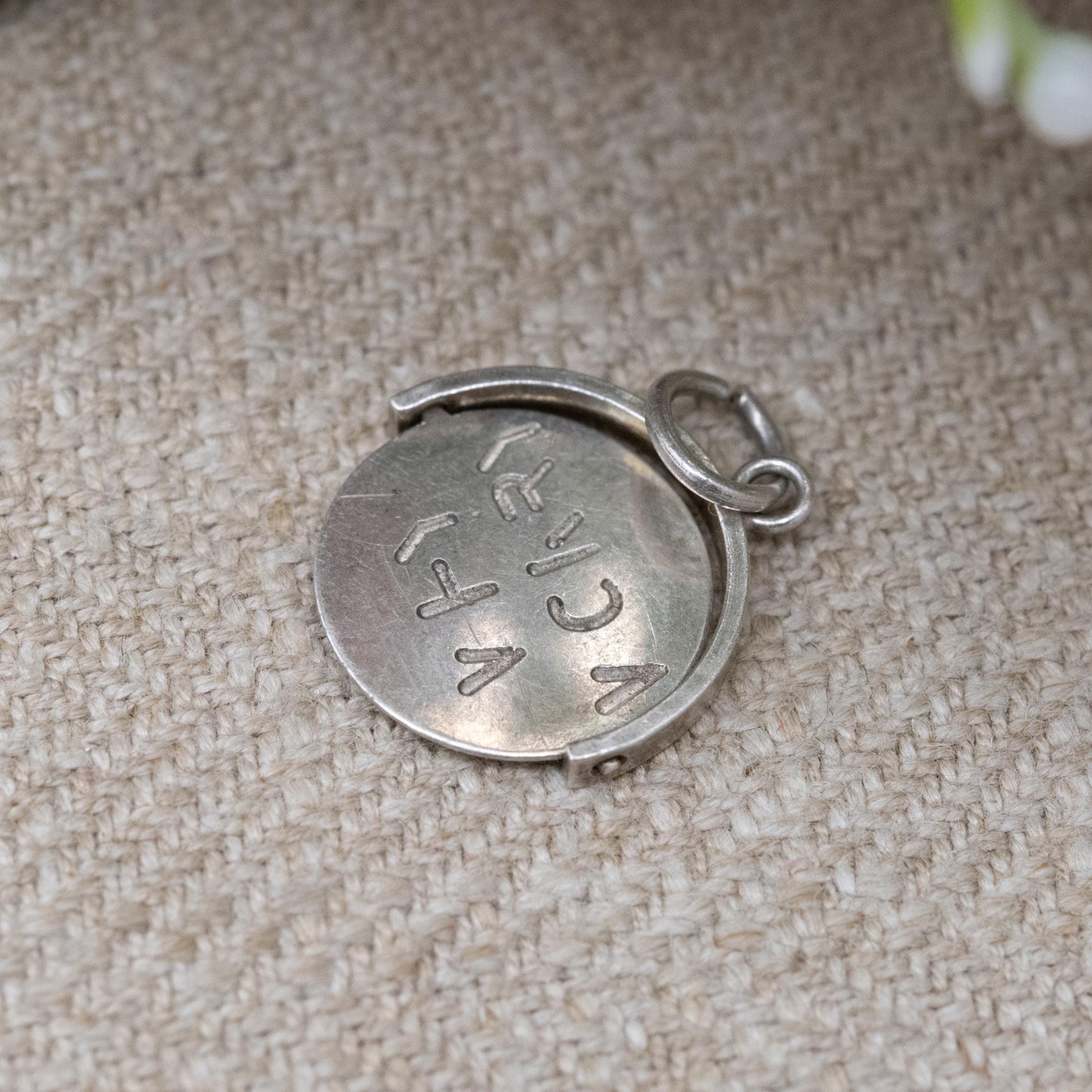 Vintage Sterling Silver Why Worry Spinning Charm Pendant - Spinner Fob Letters And Words | Gift for Charm Bracelet Necklace Stack