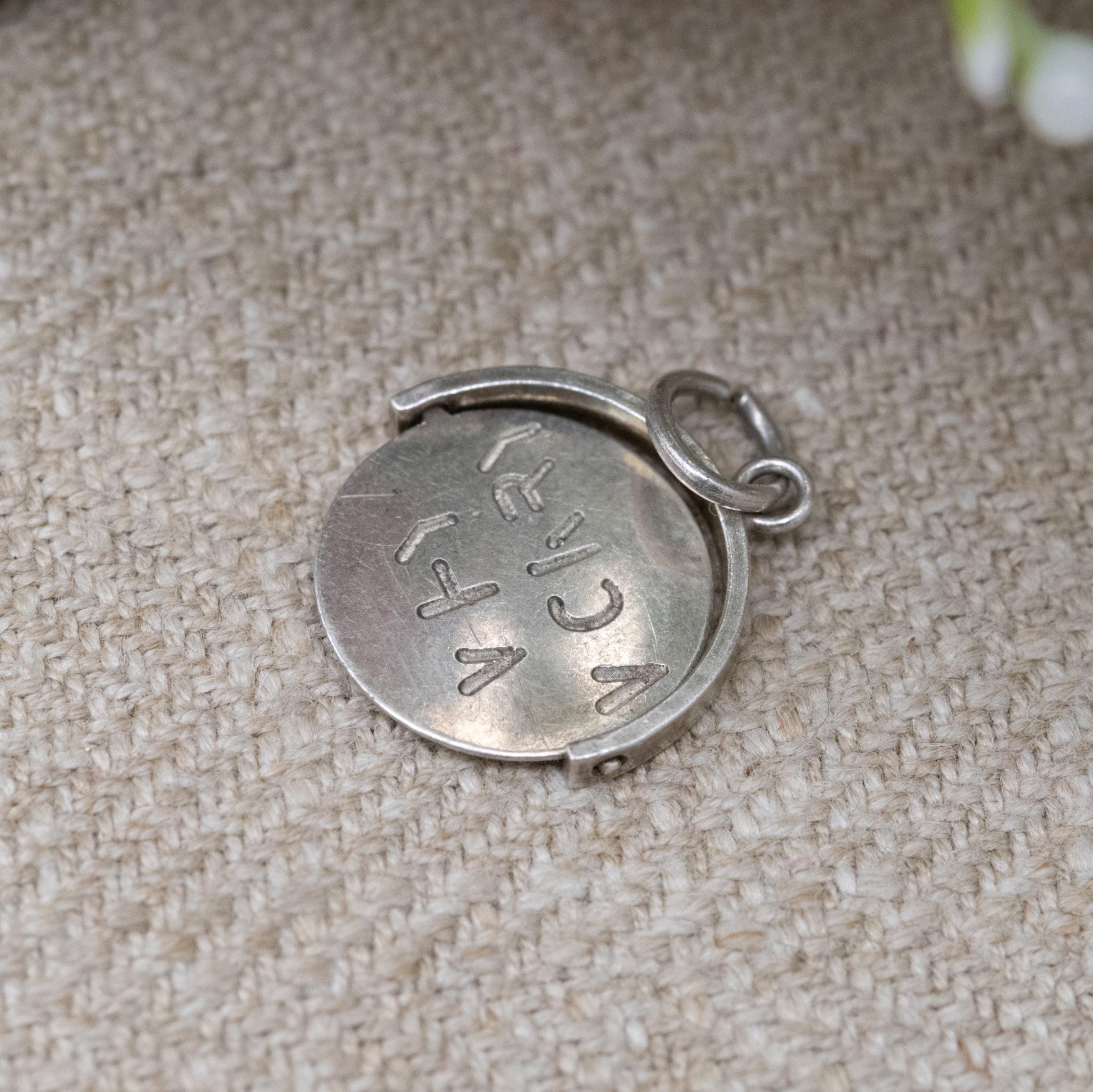 Vintage Sterling Silver Why Worry Spinning Charm Pendant - Spinner Fob Letters And Words | Gift for Charm Bracelet Necklace Stack