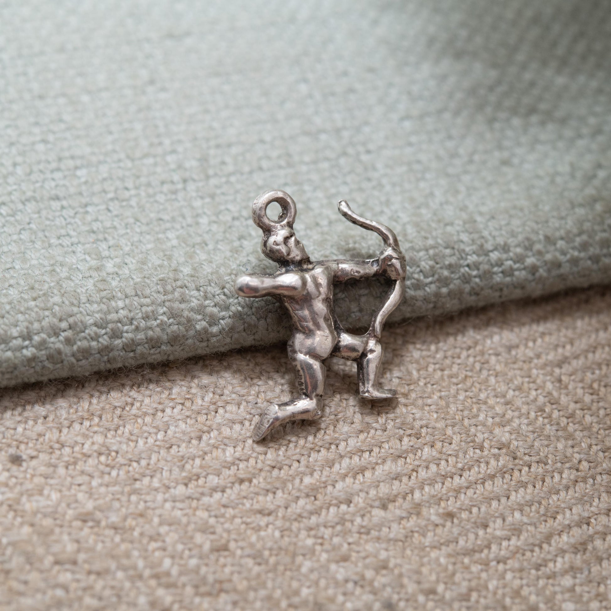 Vintage Silver Sagittarius Archer Charm Pendant - Zodiac Star Sign | November and December Birthday Gift for Charm Bracelet