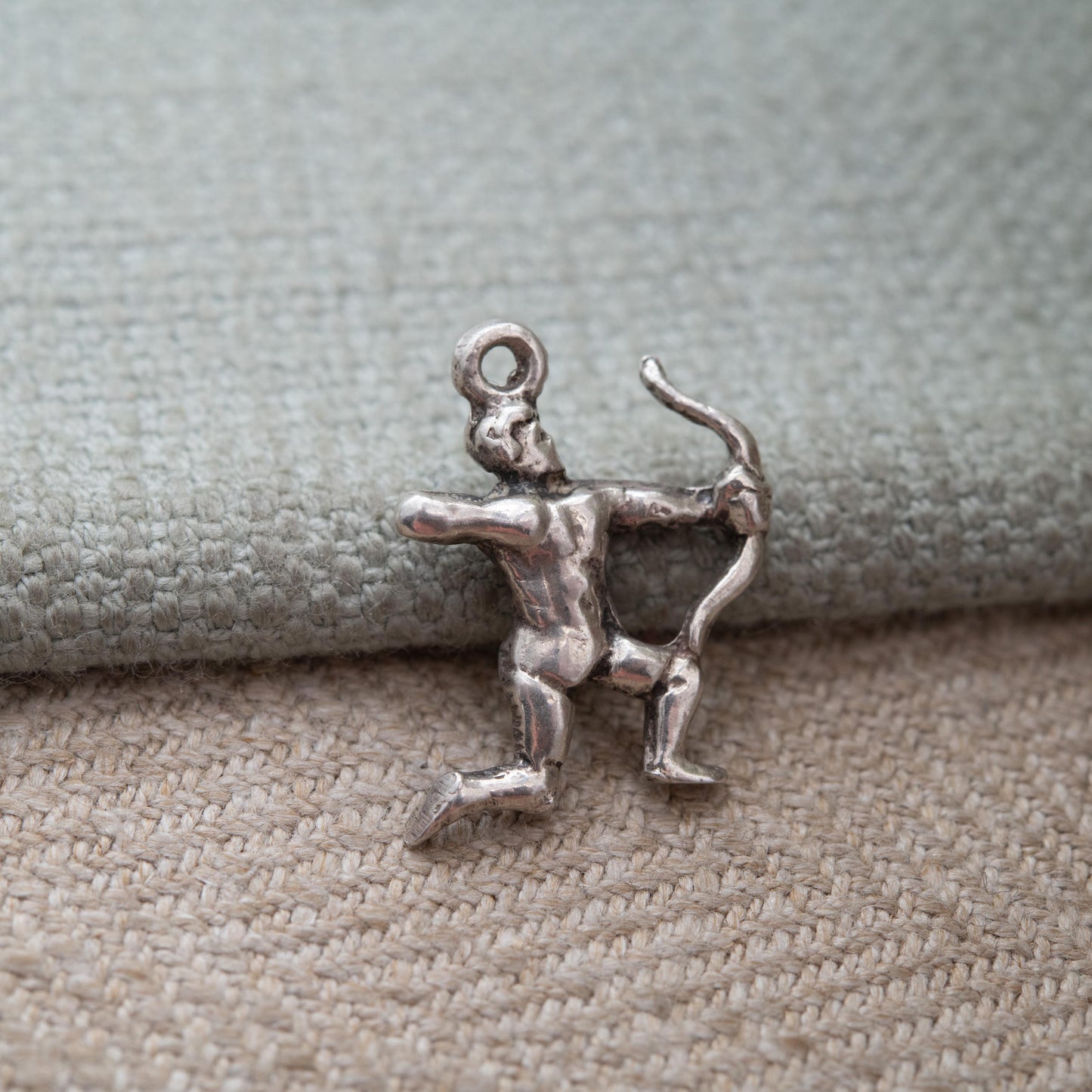 Vintage Silver Sagittarius Archer Charm Pendant - Zodiac Star Sign | November and December Birthday Gift for Charm Bracelet