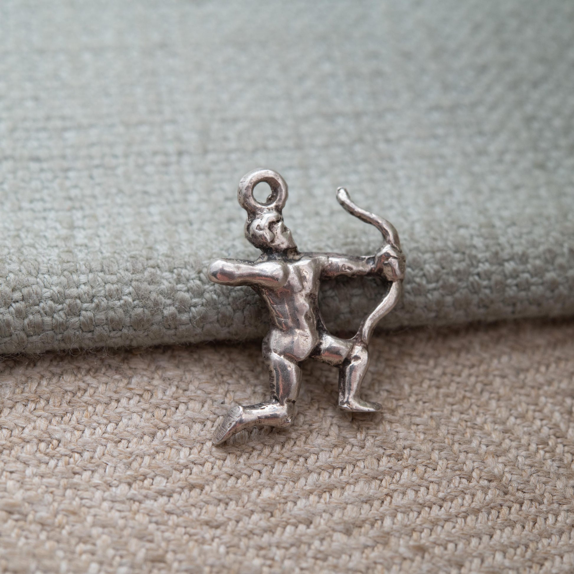 Vintage Silver Sagittarius Archer Charm Pendant - Zodiac Star Sign | November and December Birthday Gift for Charm Bracelet