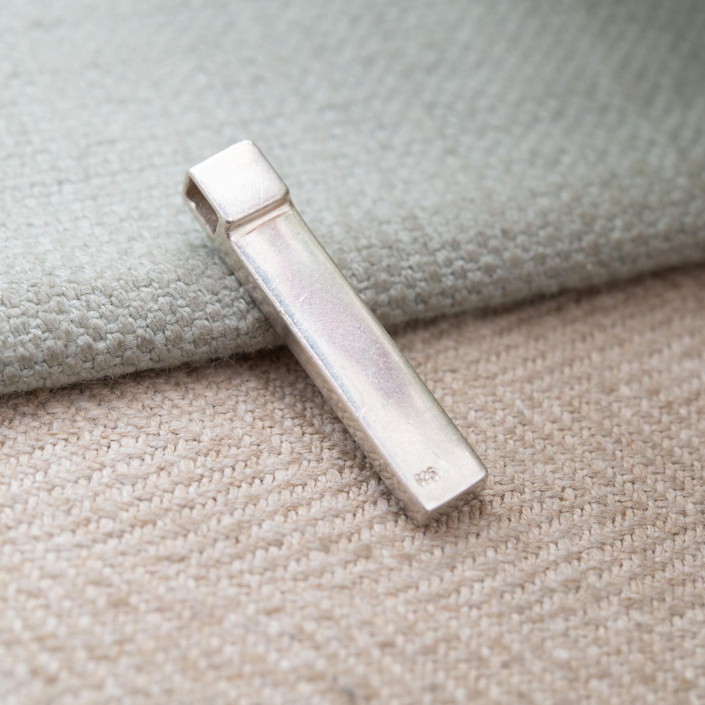 Vintage Sterling Silver Mother of Pearl Rectangle Pendant - Pretty Silver Gift Necklace with Minimalist Design | Gift for Necklace Chain