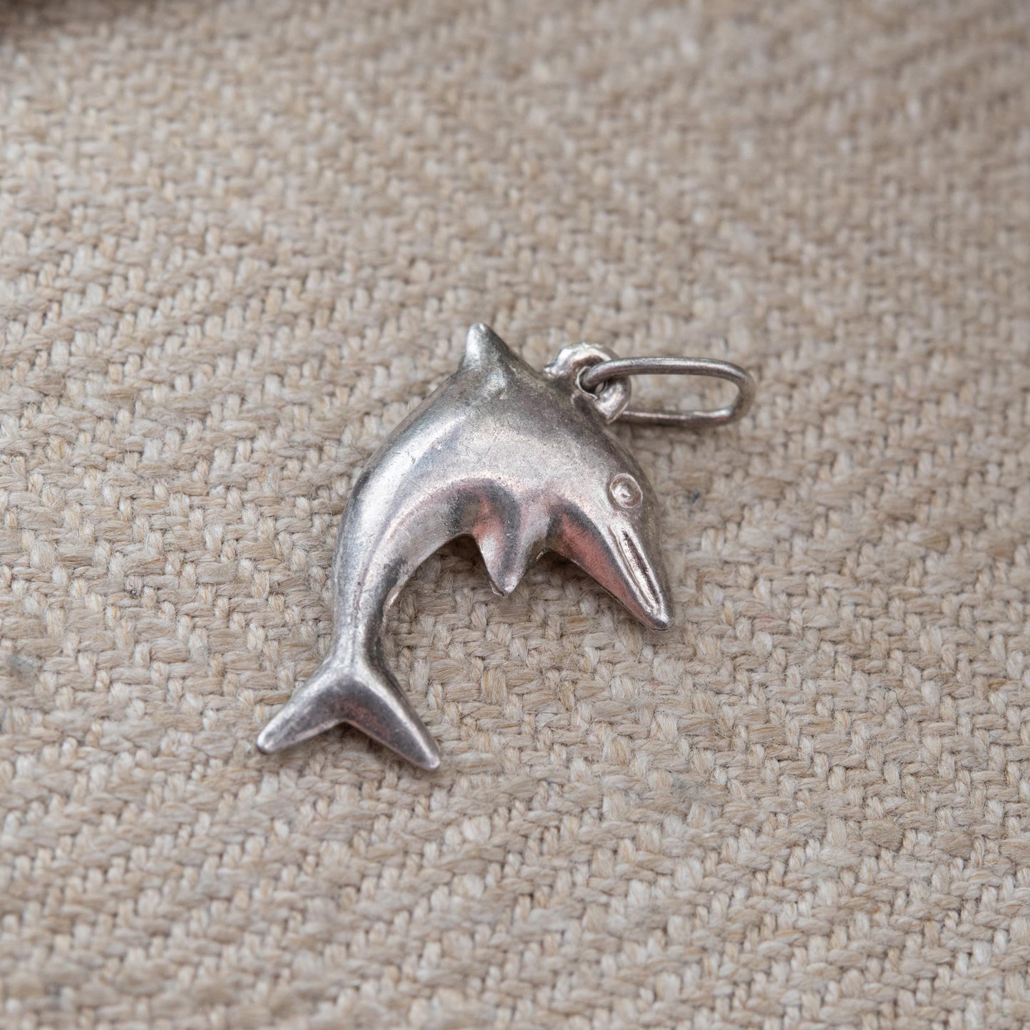 Vintage Sterling Silver Dolphin Charm Pendant - Sea Creature | Small Animal Shape | Gift for Animal Lover | Sweet Gift for Her