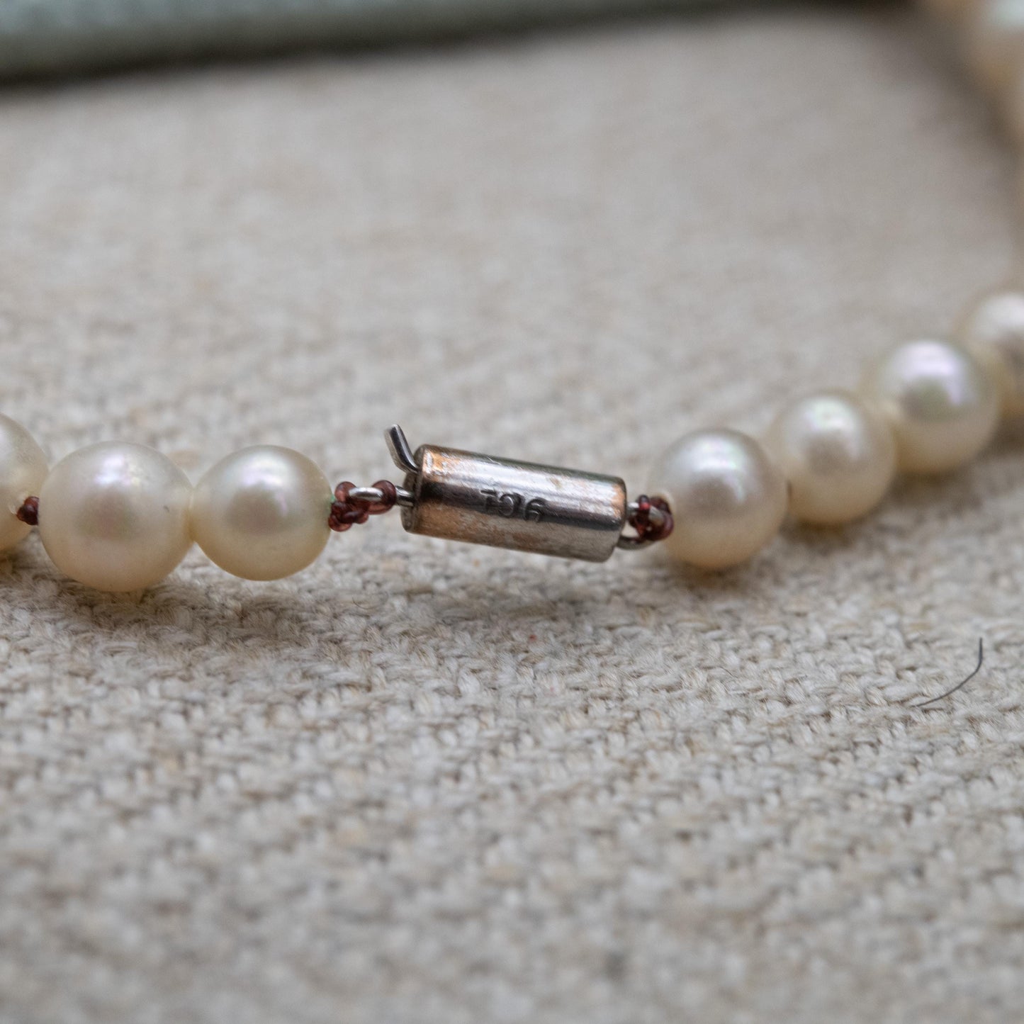 Vintage Ciro 9ct White Gold Clasp Faux Pearl Necklace - Graduated Round Beads | Choker Length 15" 38cm