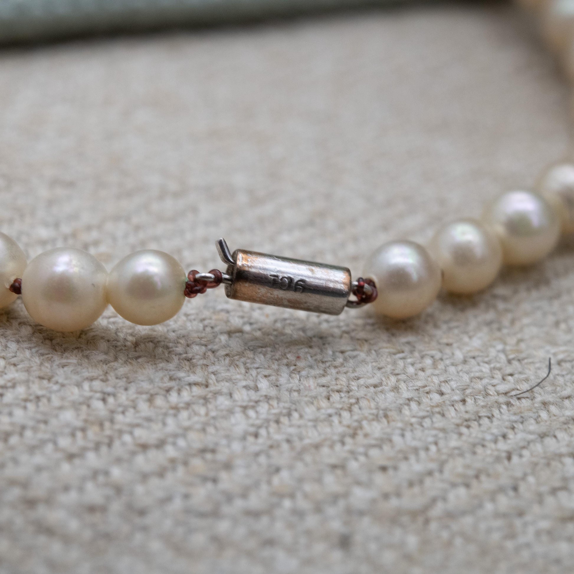 Vintage Ciro 9ct White Gold Clasp Faux Pearl Necklace - Graduated Round Beads | Choker Length 15" 38cm