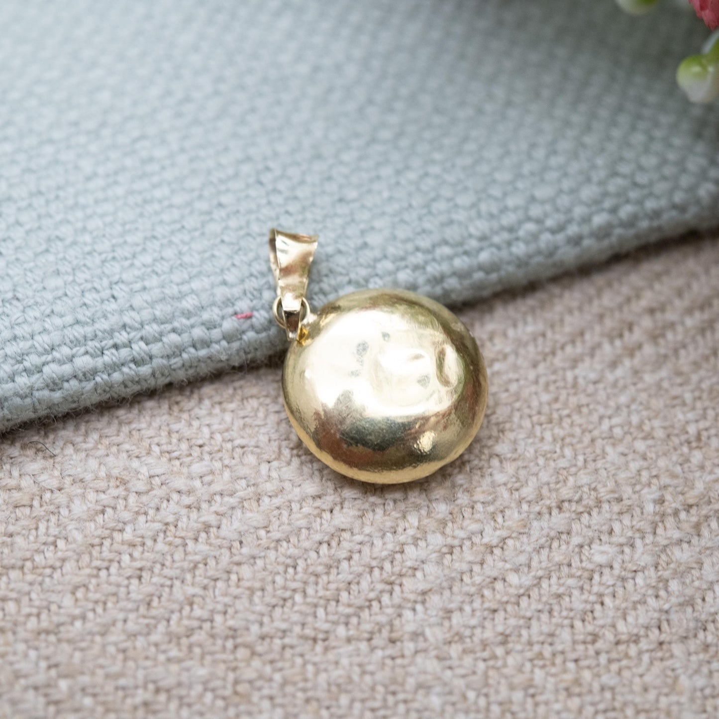 14ct Gold Evil Eye Pendant by Derin - Blue Glass Charm for Necklace Stack