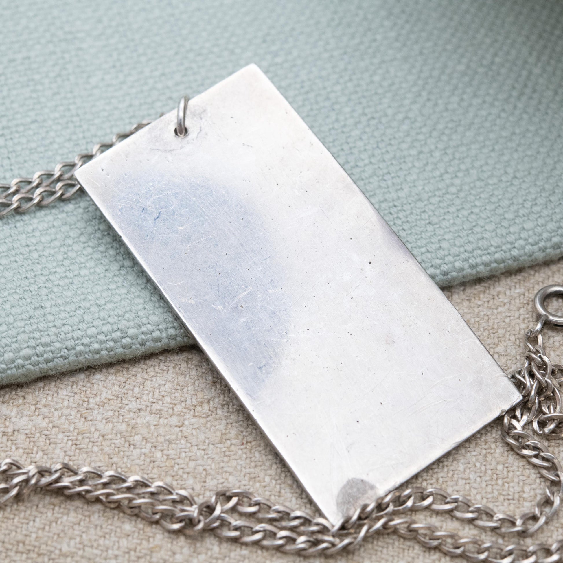 Vintage Modernist Sterling Silver Pendant Necklace with Wire Work Abstract Design c. 1970s