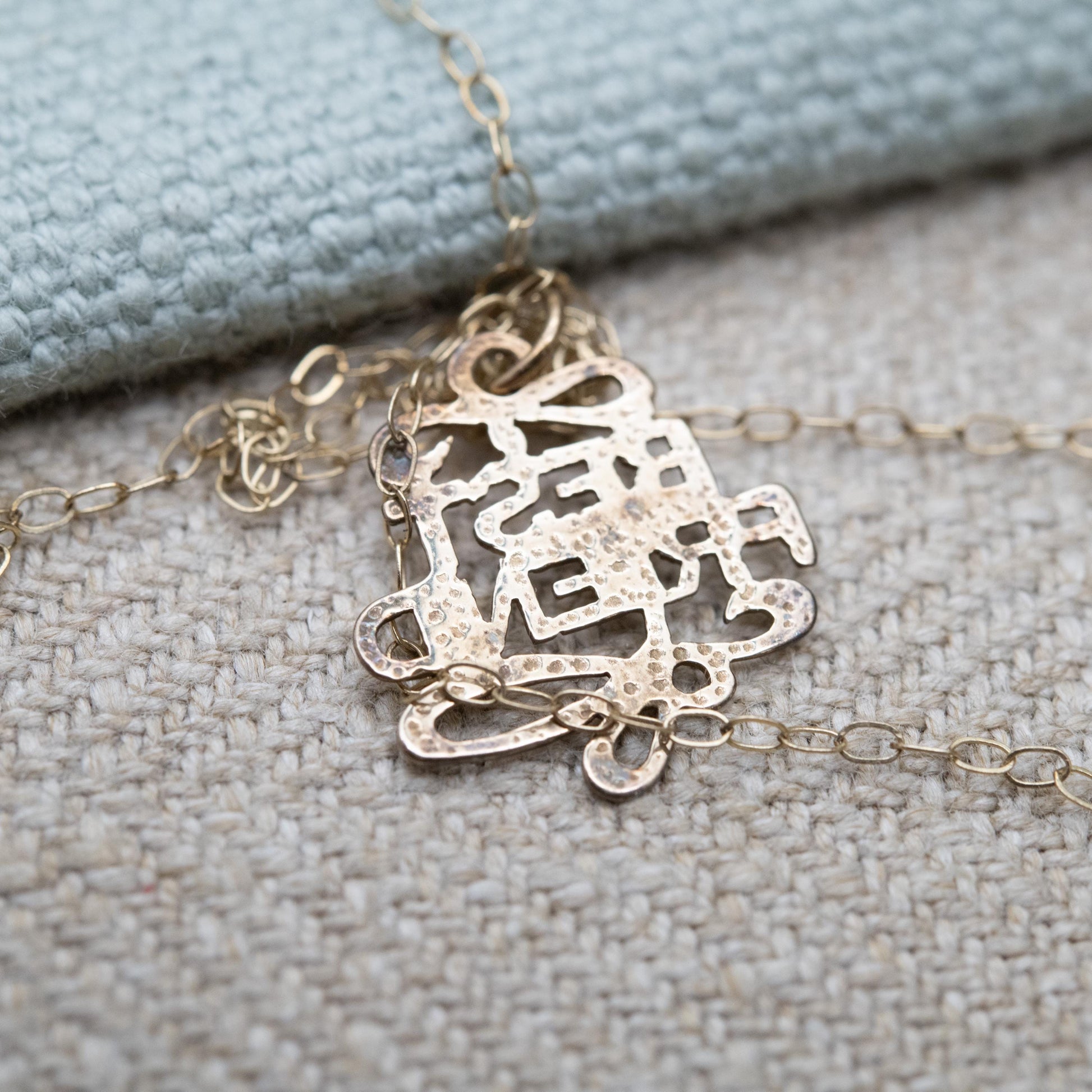 Vintage 9ct Gold Best Friend Pendant Necklace on Trace Chain - Pretty Solid Gold Necklace Charm Gift for Birthday