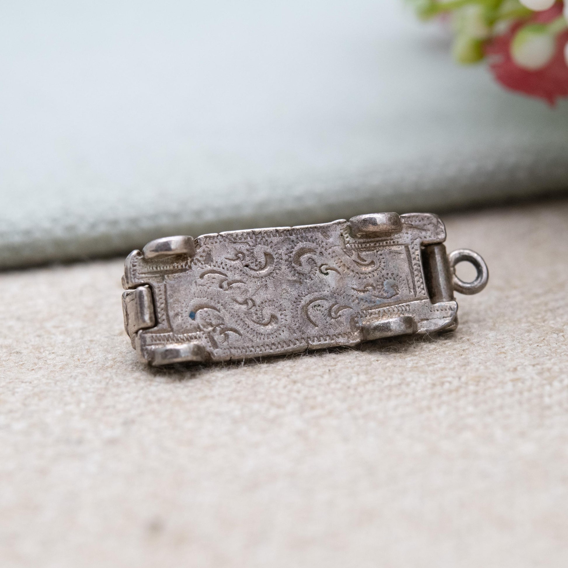 Vintage Sterling Silver Opening 1940s Classic Car Charm Pendant - Articulated American Car Interior | Gift for Charm Bracelet