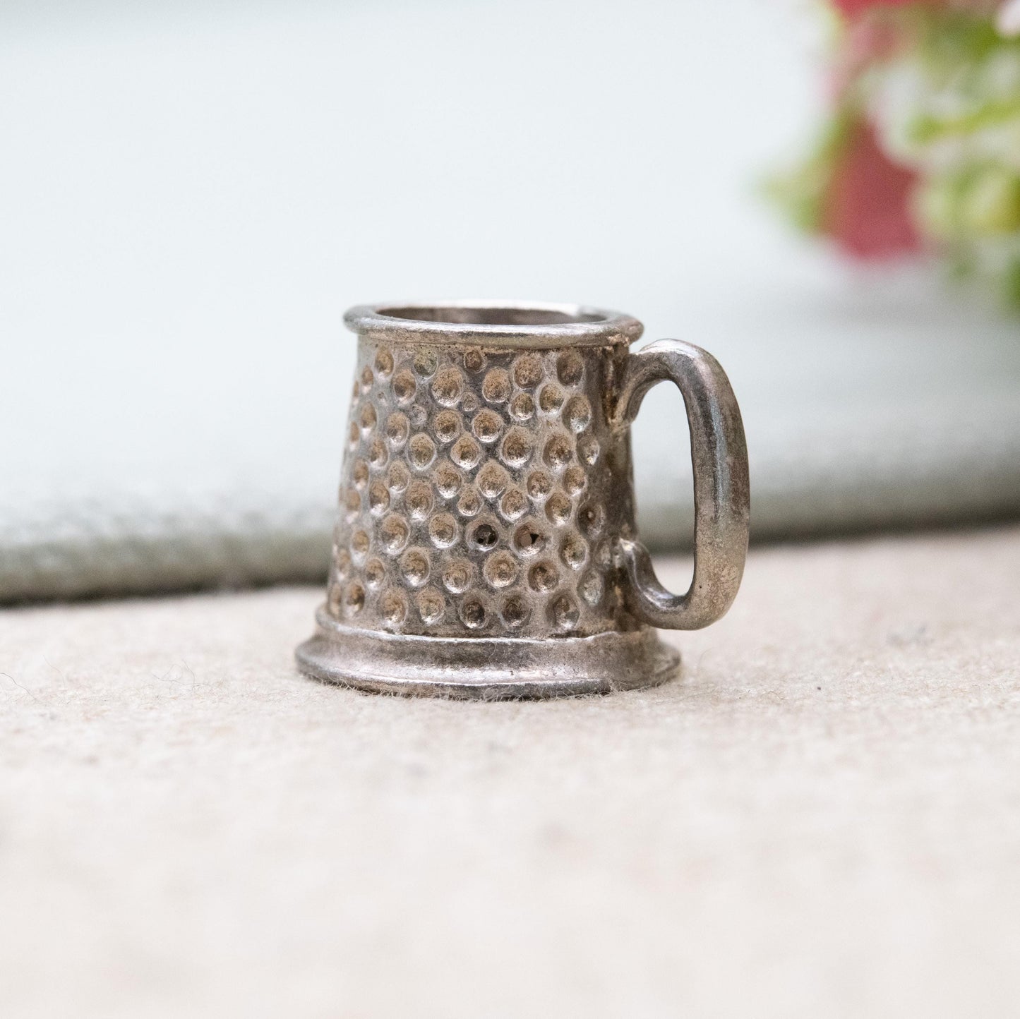 Vintage Sterling Silver Beer Tankard Charm Pendant - Dimpled Beer Mug Cup | Gift for Charm Bracelet
