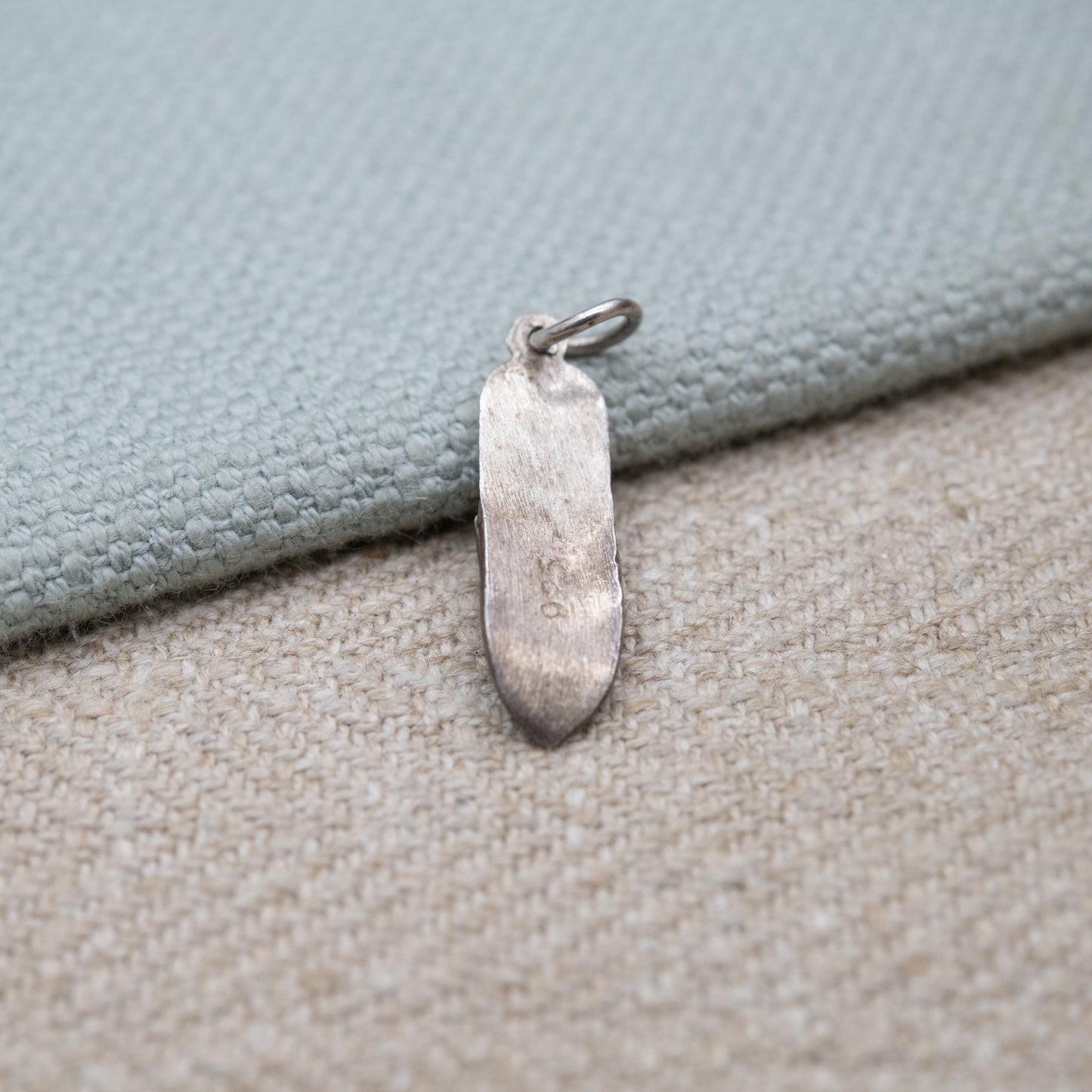 Vintage Sterling Silver and Green Enamel Slipper Shoe Charm Pendant - Traditional Shoe | Scrolling Detailed Slipper Gift for Charm Bracelet