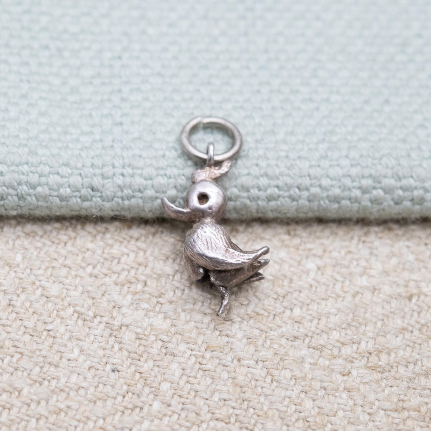 Vintage Sterling Silver Moving Bird Charm Pendant - Song Bird Animal Lover | Articulated Wings and Feet | Gift for Charm Bracelet