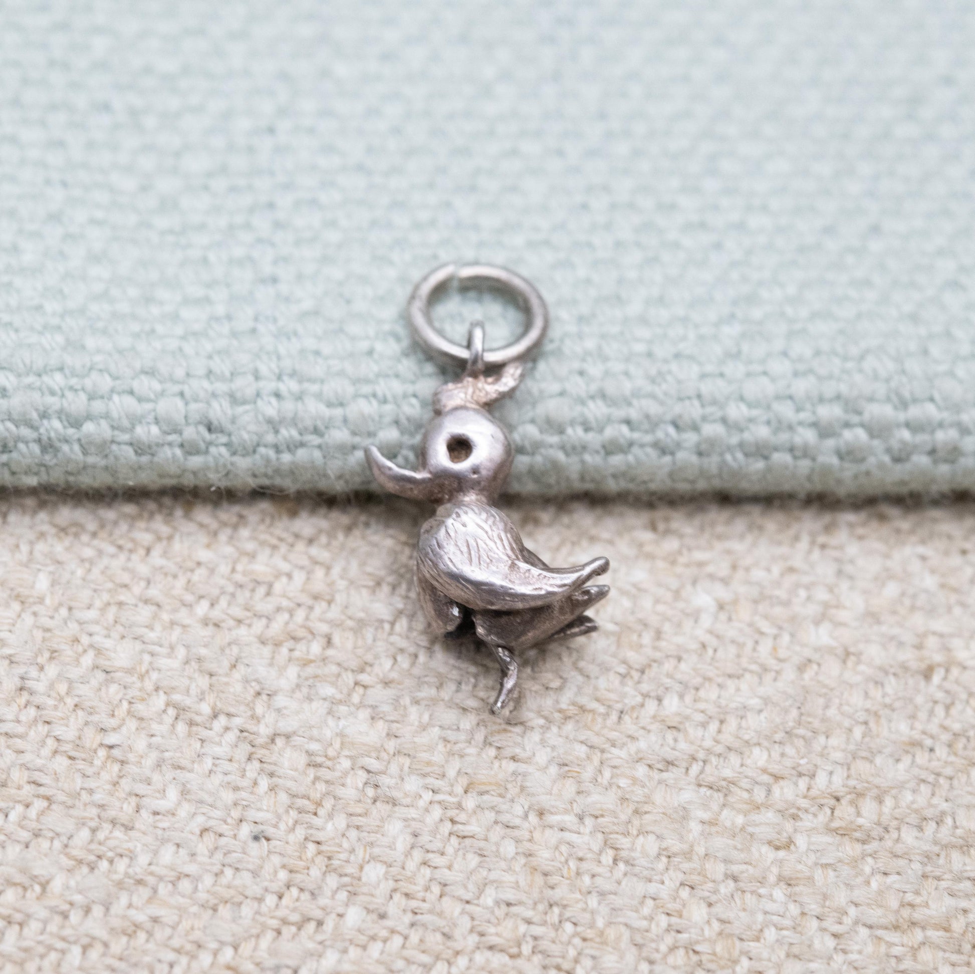 Vintage Sterling Silver Moving Bird Charm Pendant - Song Bird Animal Lover | Articulated Wings and Feet | Gift for Charm Bracelet