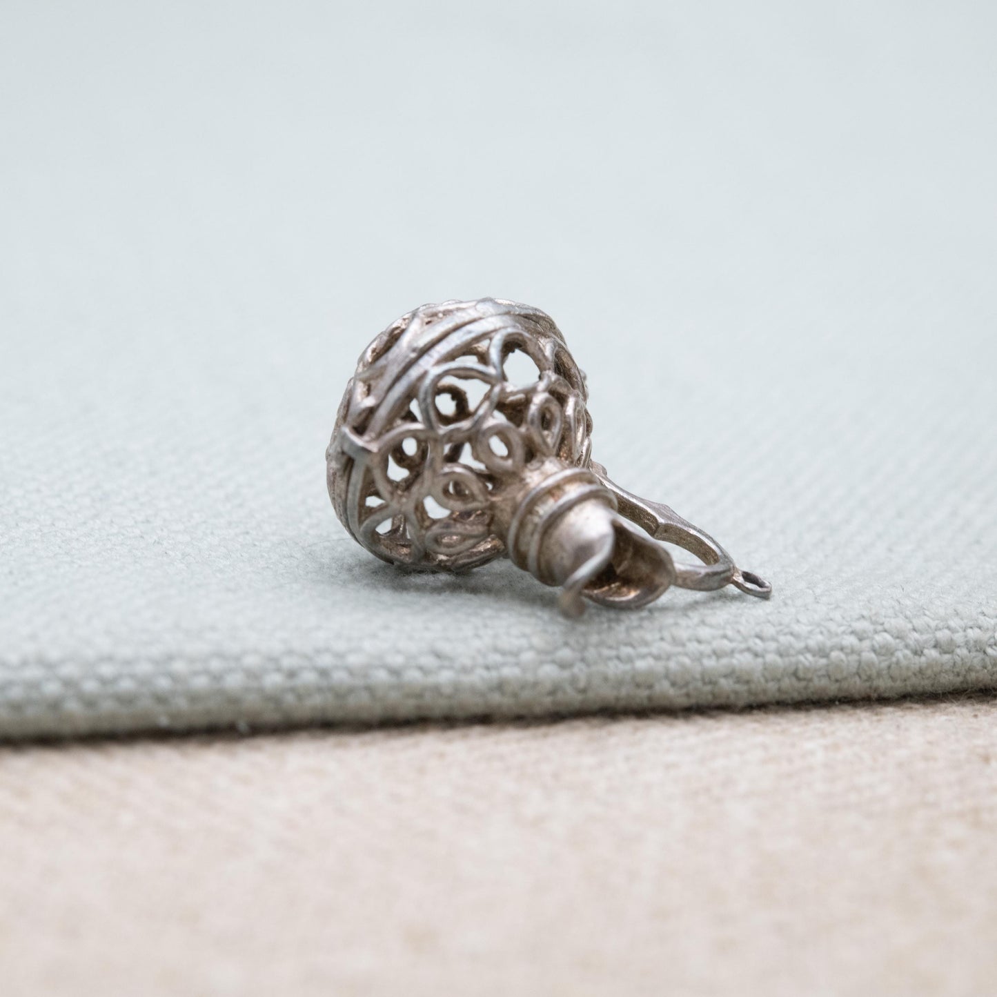 Vintage Sterling Silver Opening Jug Charm Pendant - Decanter | Ornate Cut Out Design | Gift for Charm Bracelet