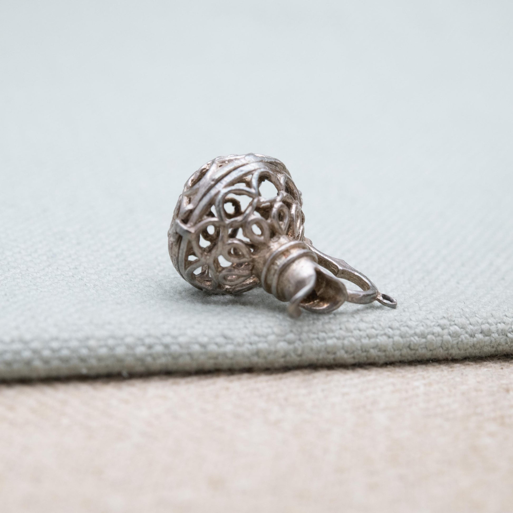 Vintage Sterling Silver Opening Jug Charm Pendant - Decanter | Ornate Cut Out Design | Gift for Charm Bracelet