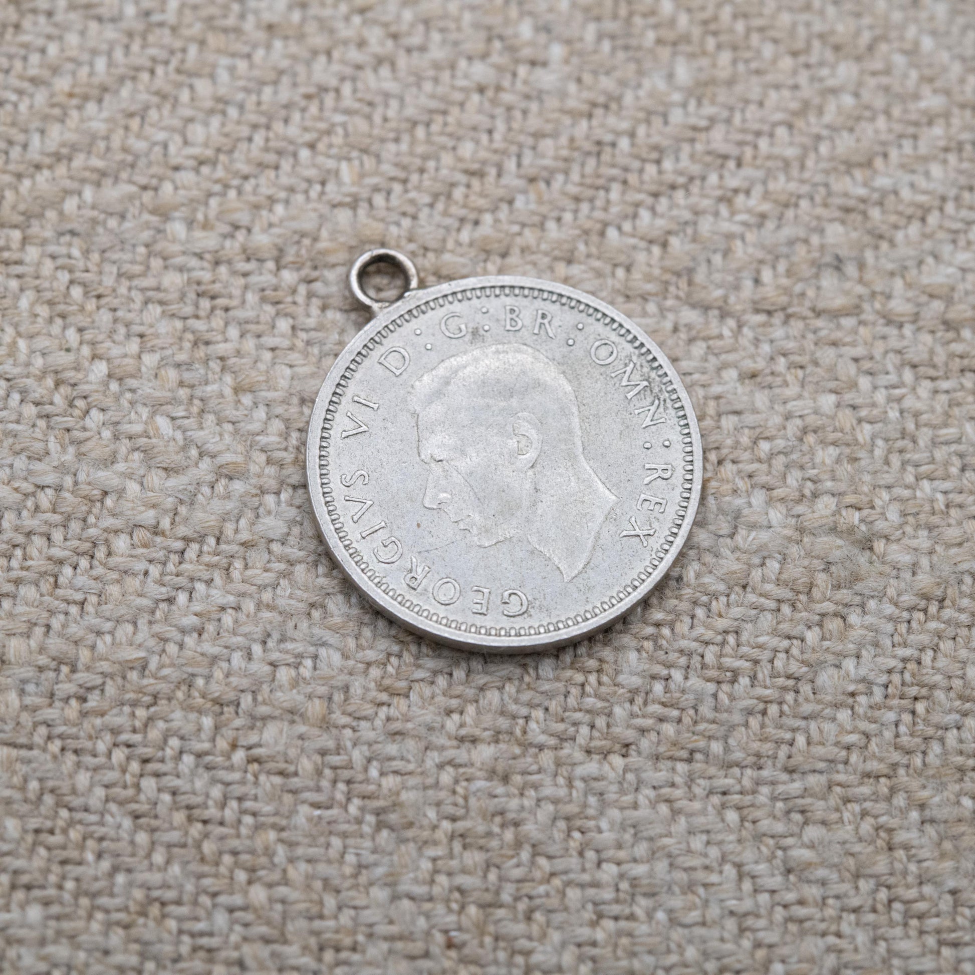 Vintage Silver George VI Threepence 1940 Coin Charm Pendant - Silver Coin Jewellery
