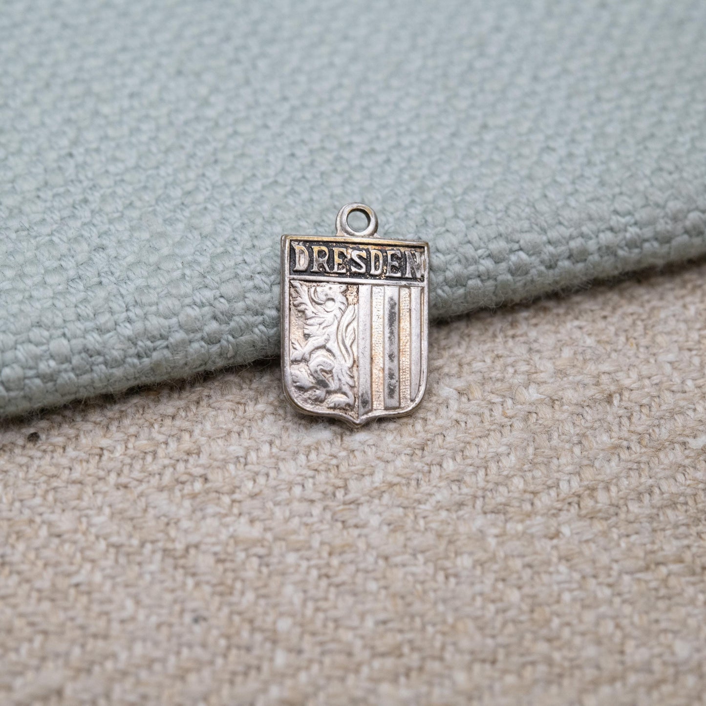 Vintage Dresden Charm Pendant - German City Coat of Arms Charm | Germany Travel Souvenir Gift for Charm Bracelet