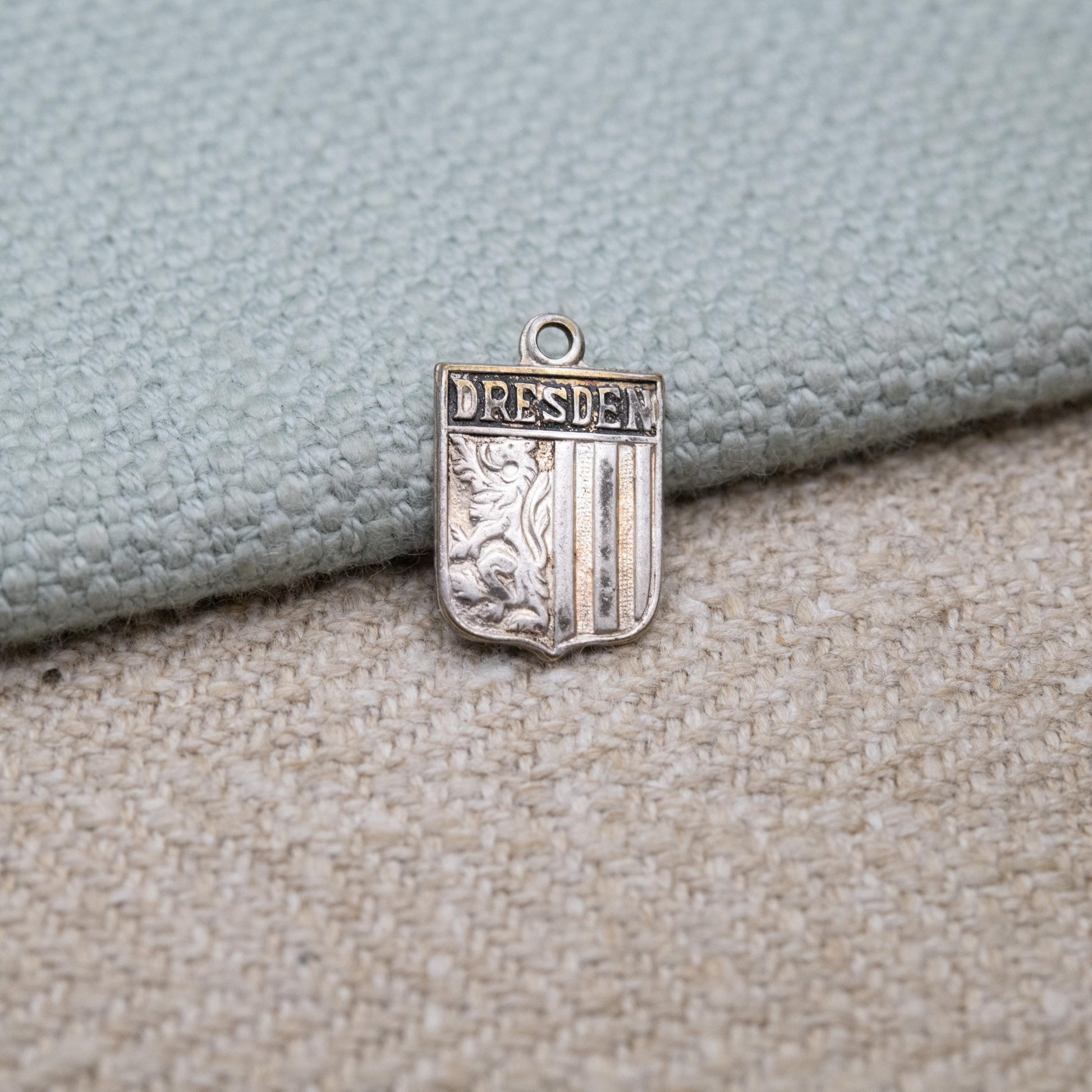 Vintage Dresden Charm Pendant - German City Coat of Arms Charm | Germany Travel Souvenir Gift for Charm Bracelet
