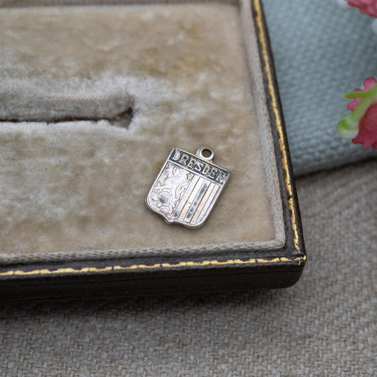 Vintage Dresden Charm Pendant - German City Coat of Arms Charm | Germany Travel Souvenir Gift for Charm Bracelet