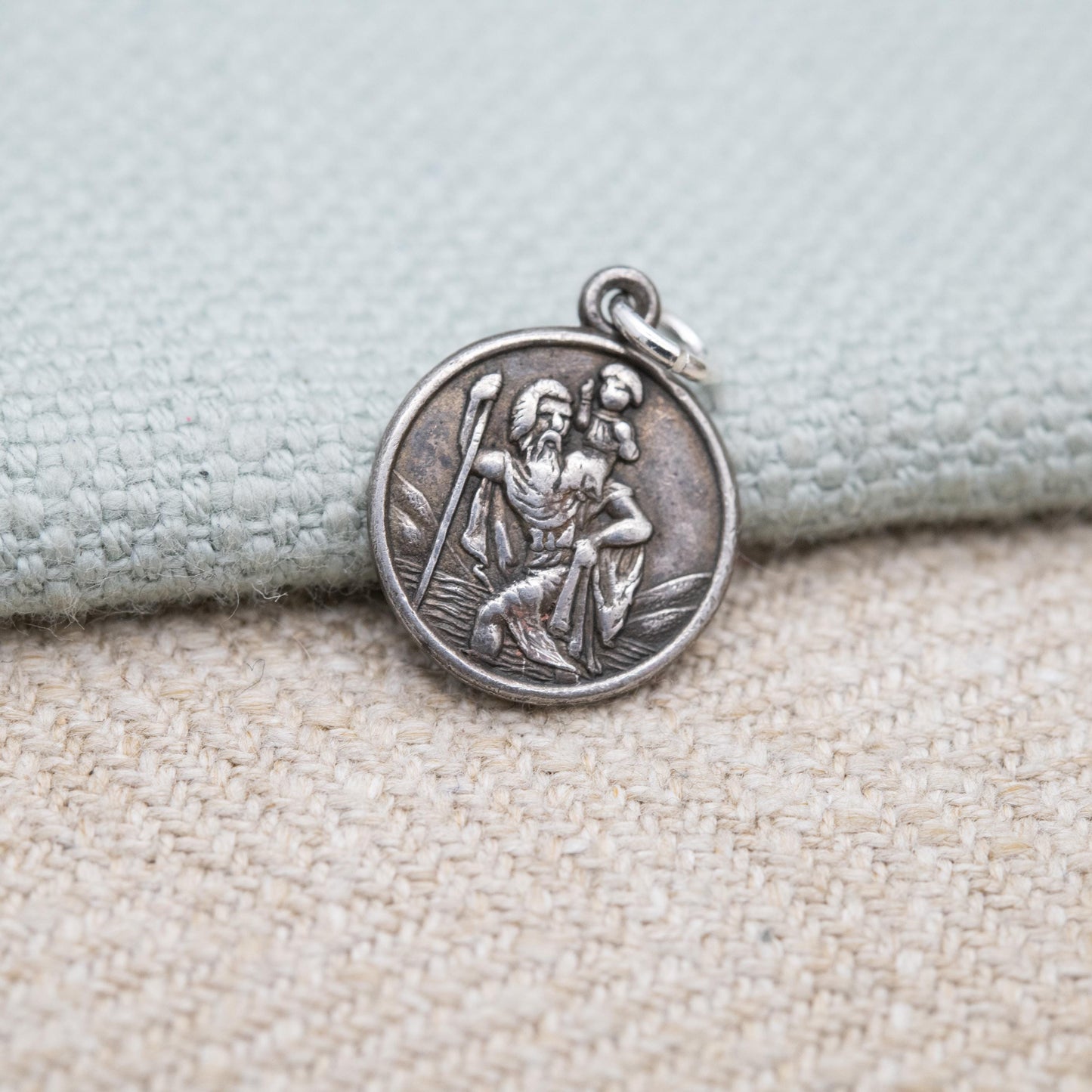 Vintage Sterling Silver Charles Horner St. Christopher Pendant - Embossed Relief | Saint of Travelling | Religious Jewellery