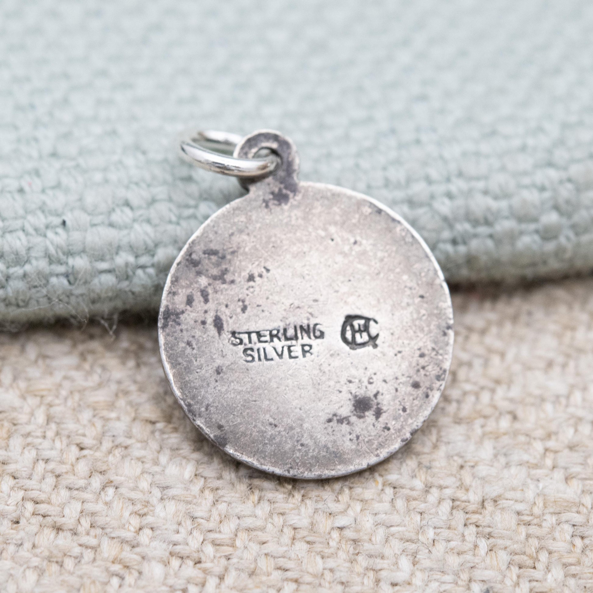 Vintage Sterling Silver Charles Horner St. Christopher Pendant - Embossed Relief | Saint of Travelling | Religious Jewellery