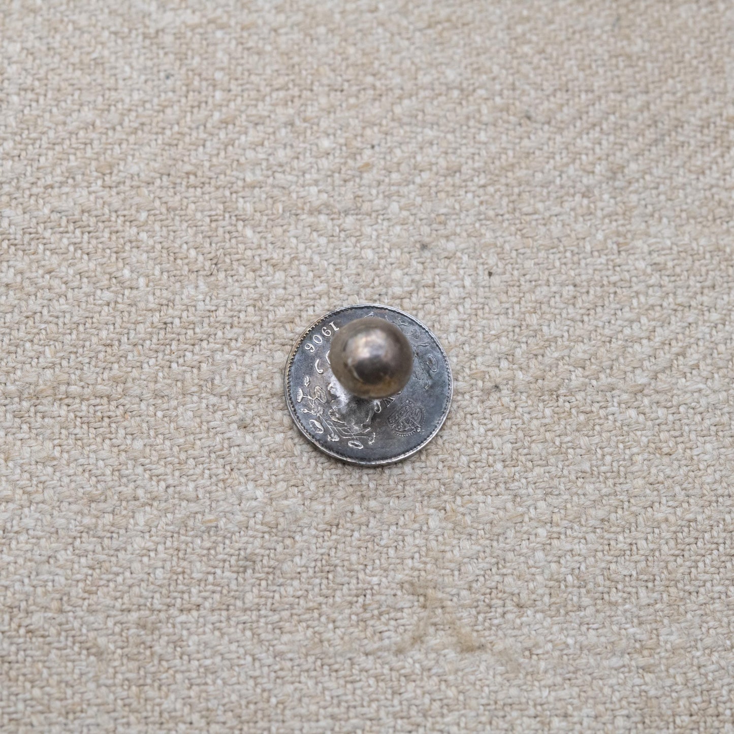 Antique Edward VII Indian Two Annas Coin Shirt Stud Silver 1906 - Edwardian Solid Silver Coin Jewellery | Clothing Accessory