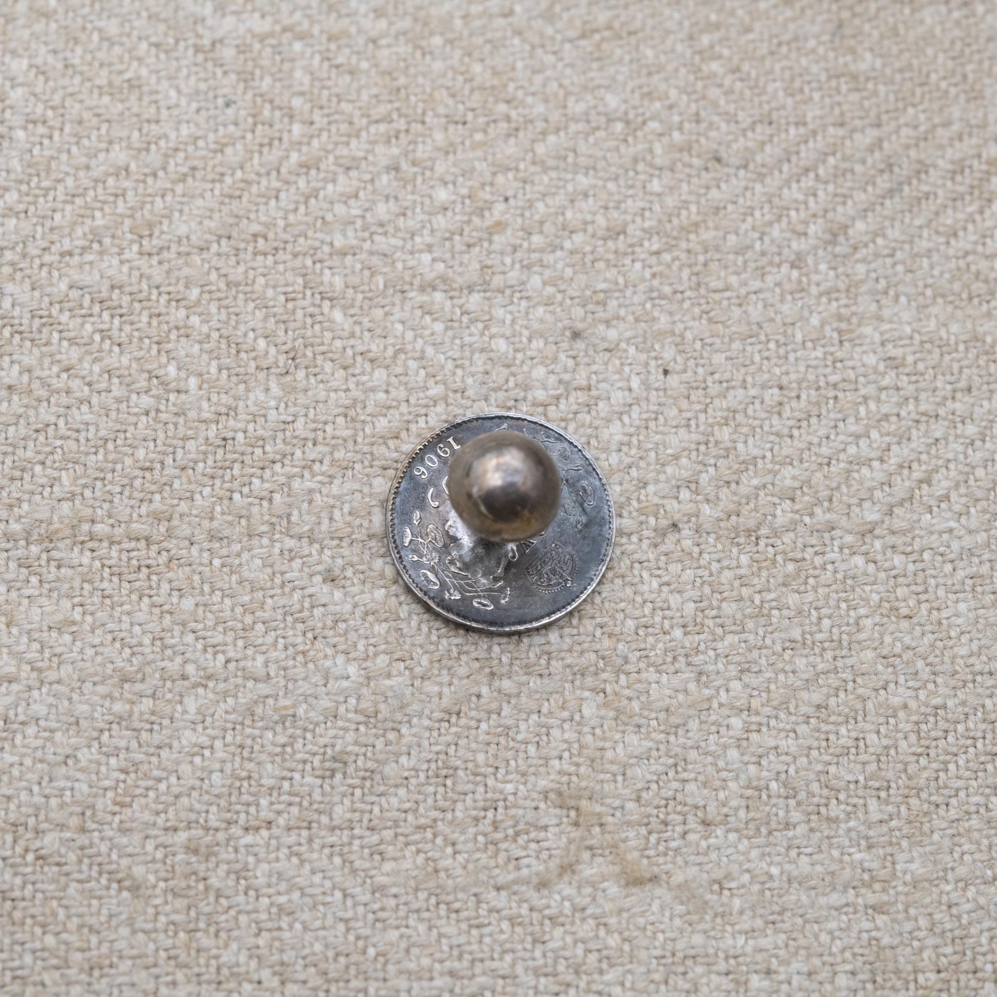 Antique Edward VII Indian Two Annas Coin Shirt Stud Silver 1906 - Edwardian Solid Silver Coin Jewellery | Clothing Accessory