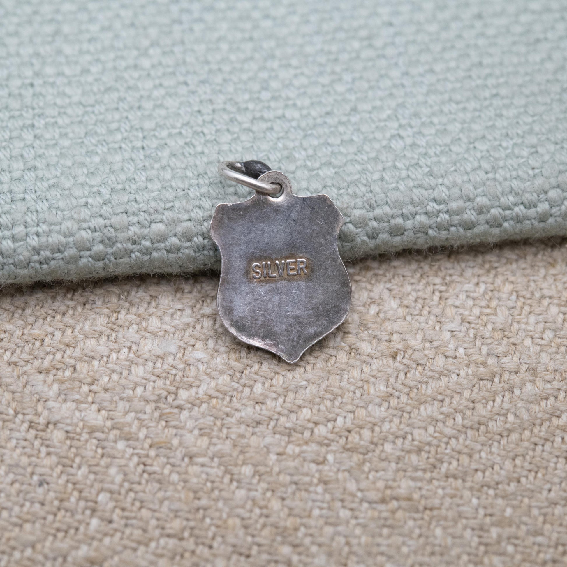 Vintage Silver Jersey Channel Island Travel Charm Pendant - English Channel European Souvenir Gift for Charm Bracelet