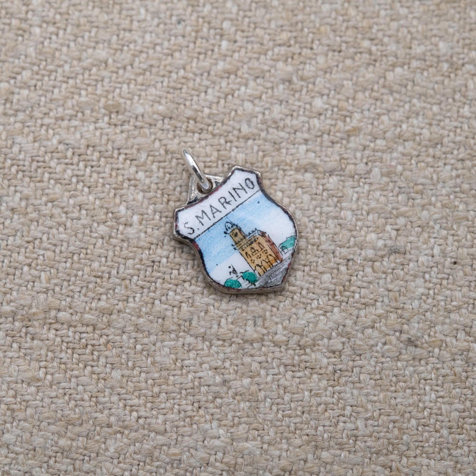 Vintage Silver San Marino Travel Charm Pendant - European Italian Souvenir Gift for Charm Bracelet