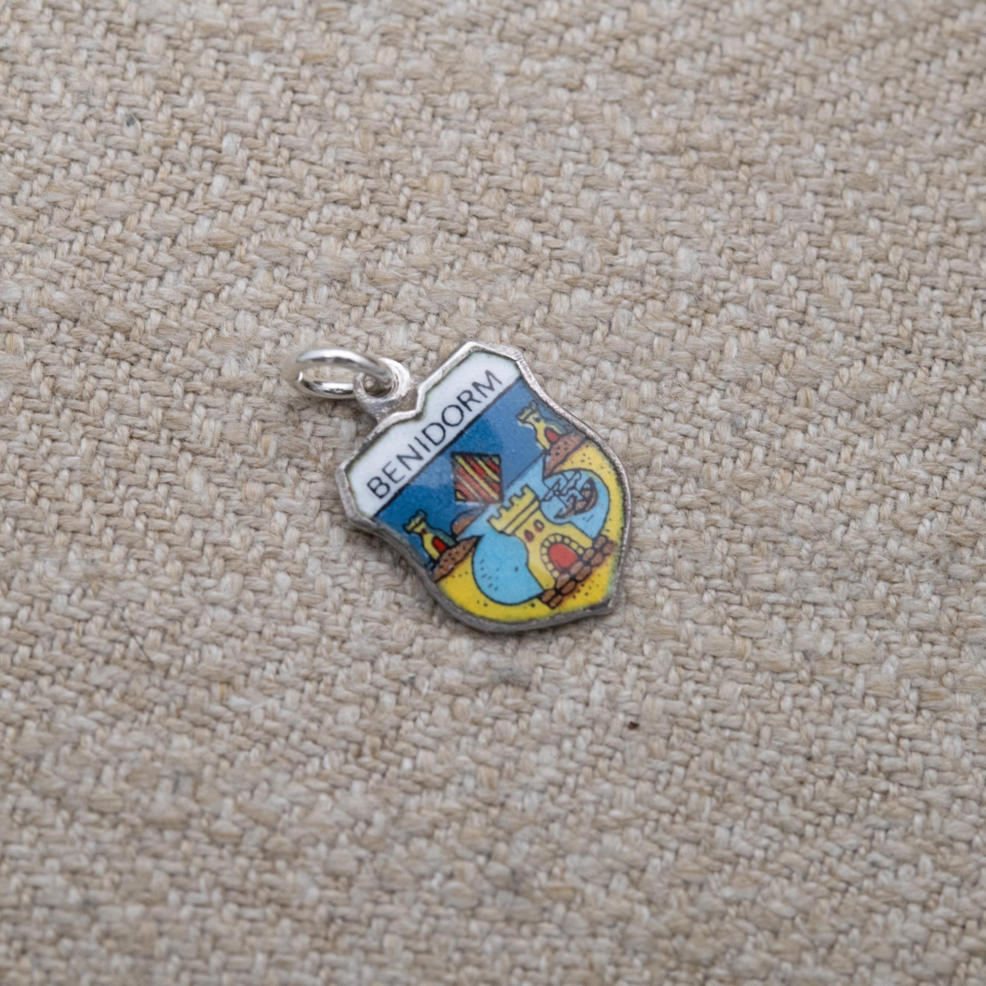 Vintage Silver Benidorm Charm Pendant - Spain Souvenir Gift for Charm Bracelet