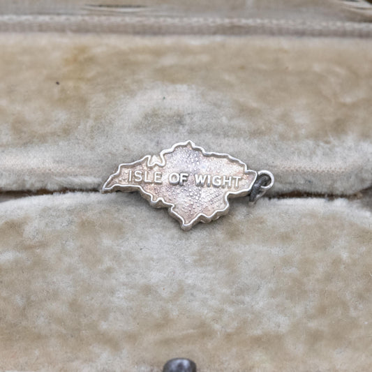 Vintage Sterling Silver Isle of Wight Charm Pendant - Channel Island | British Isles | Travel Charm | Souvenir Gift for Charm Bracelet