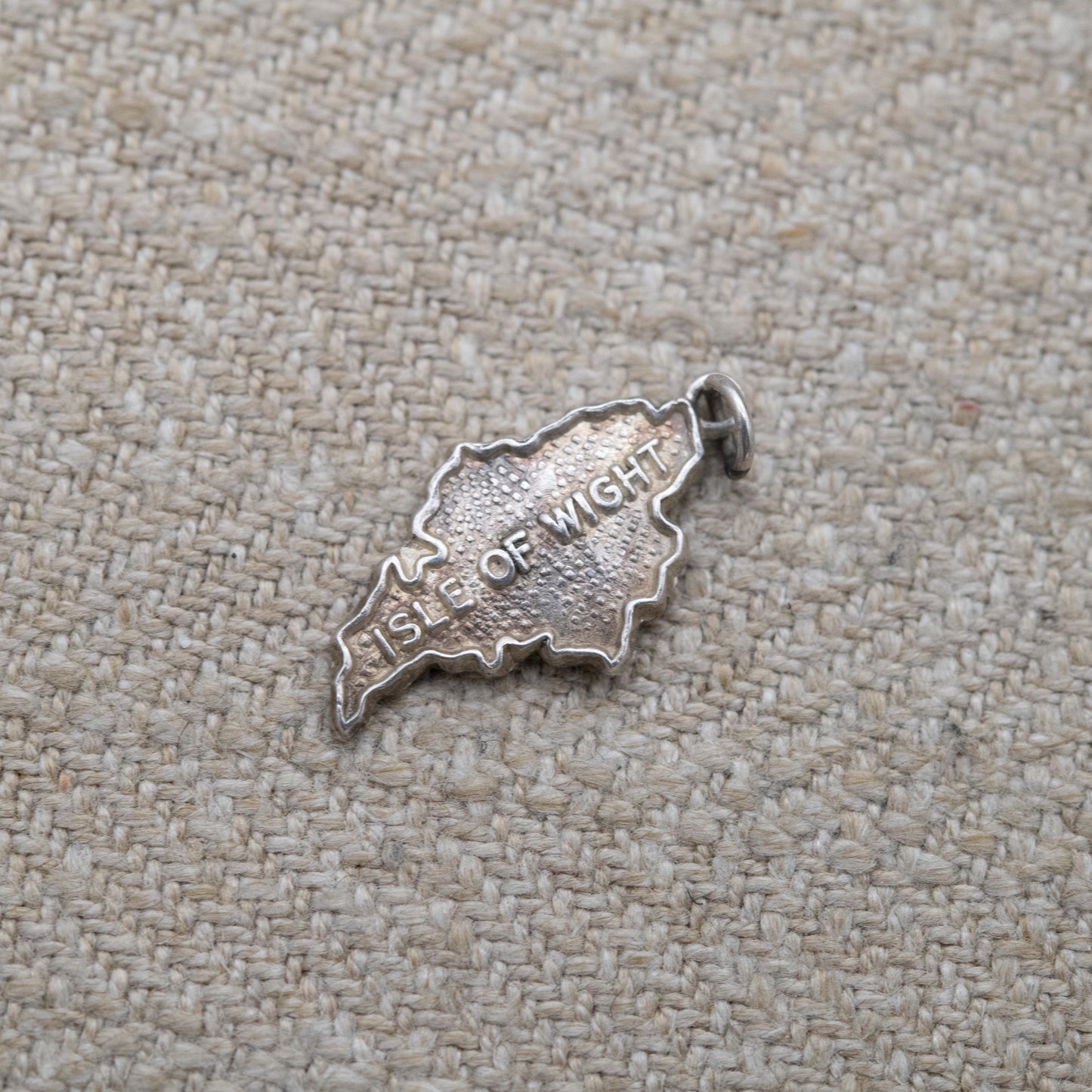 Vintage Sterling Silver Isle of Wight Charm Pendant - Channel Island | British Isles | Travel Charm | Souvenir Gift for Charm Bracelet