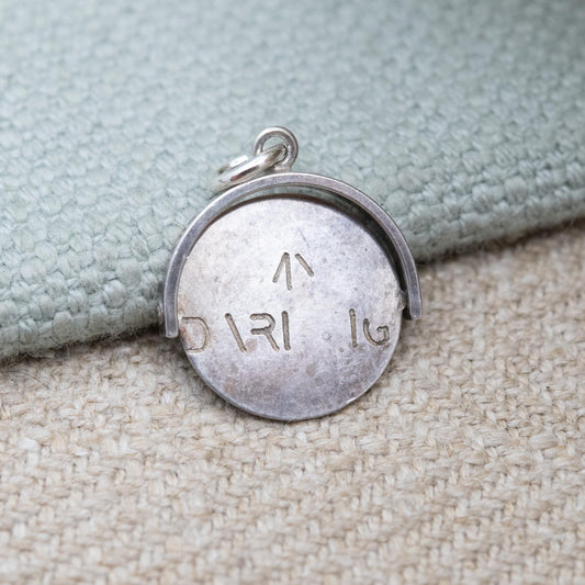 Vintage Sterling Silver My Darling Spinning Charm Pendant - Spinner Fob Letters And Words | Gift for Charm Bracelet Necklace Stack