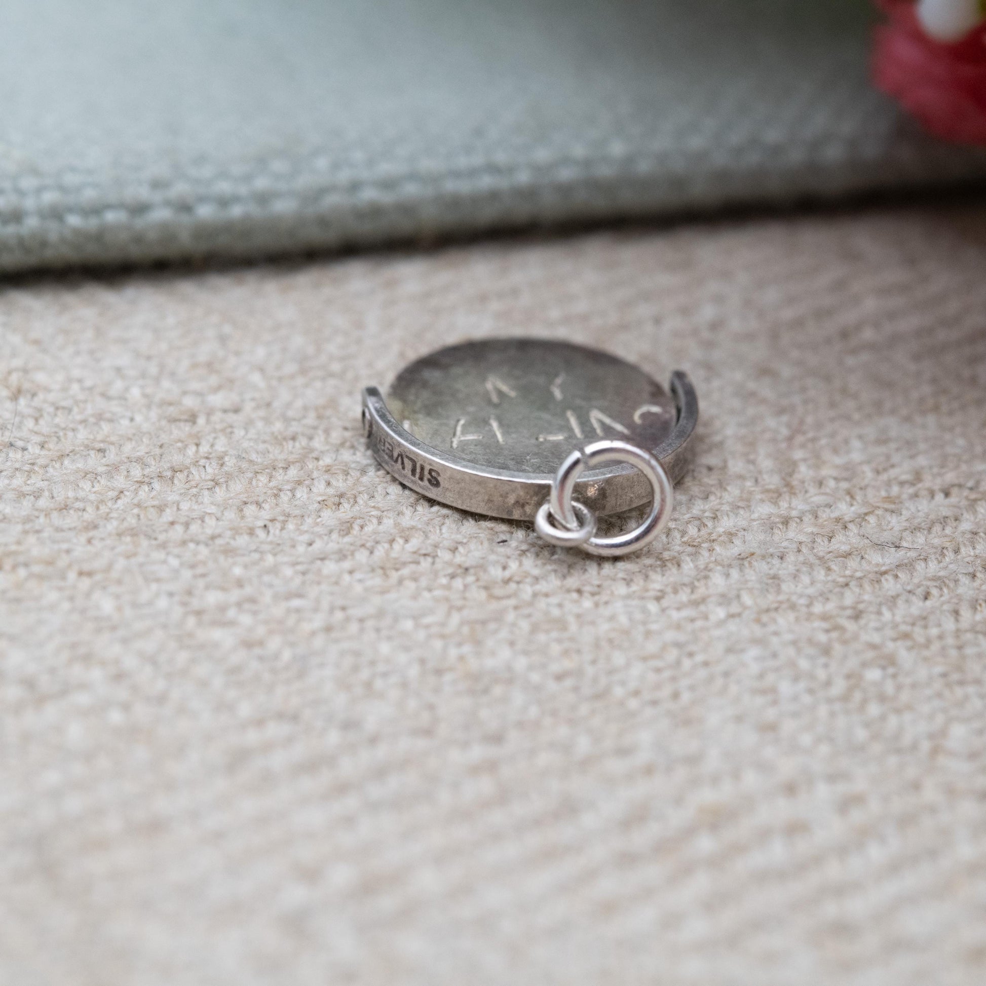 Vintage Sterling Silver My Darling Spinning Charm Pendant - Spinner Fob Letters And Words | Gift for Charm Bracelet Necklace Stack