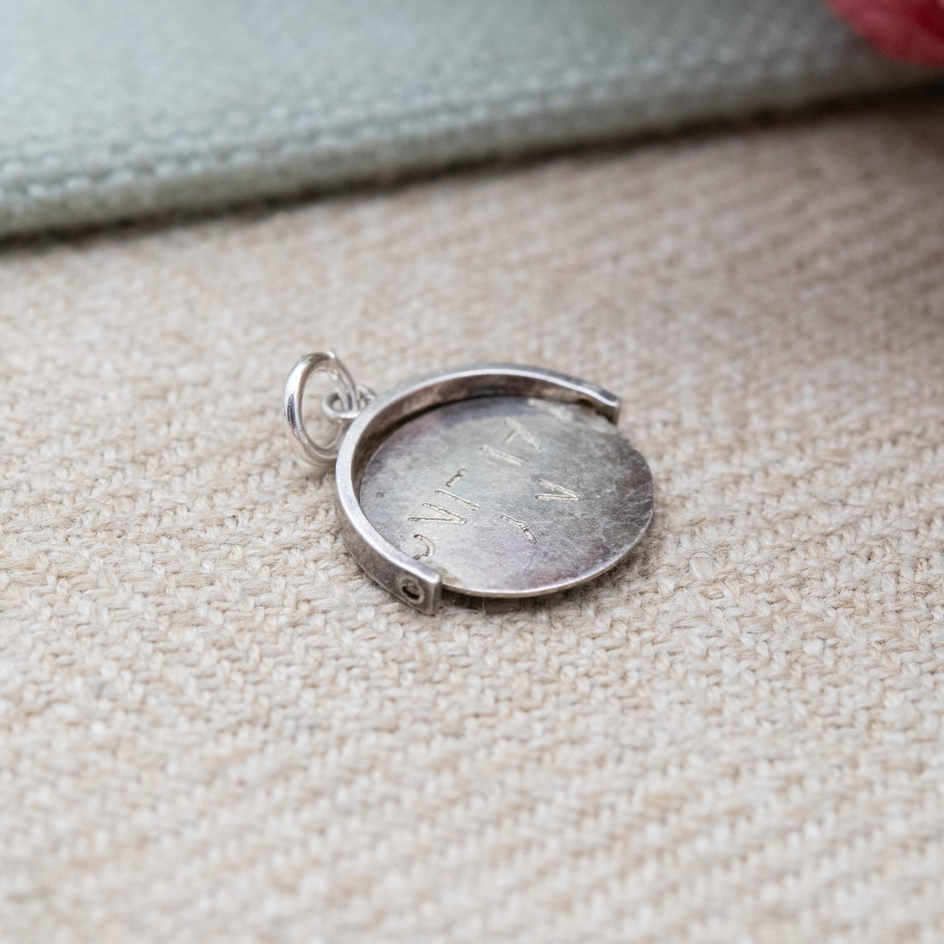 Vintage Sterling Silver My Darling Spinning Charm Pendant - Spinner Fob Letters And Words | Gift for Charm Bracelet Necklace Stack