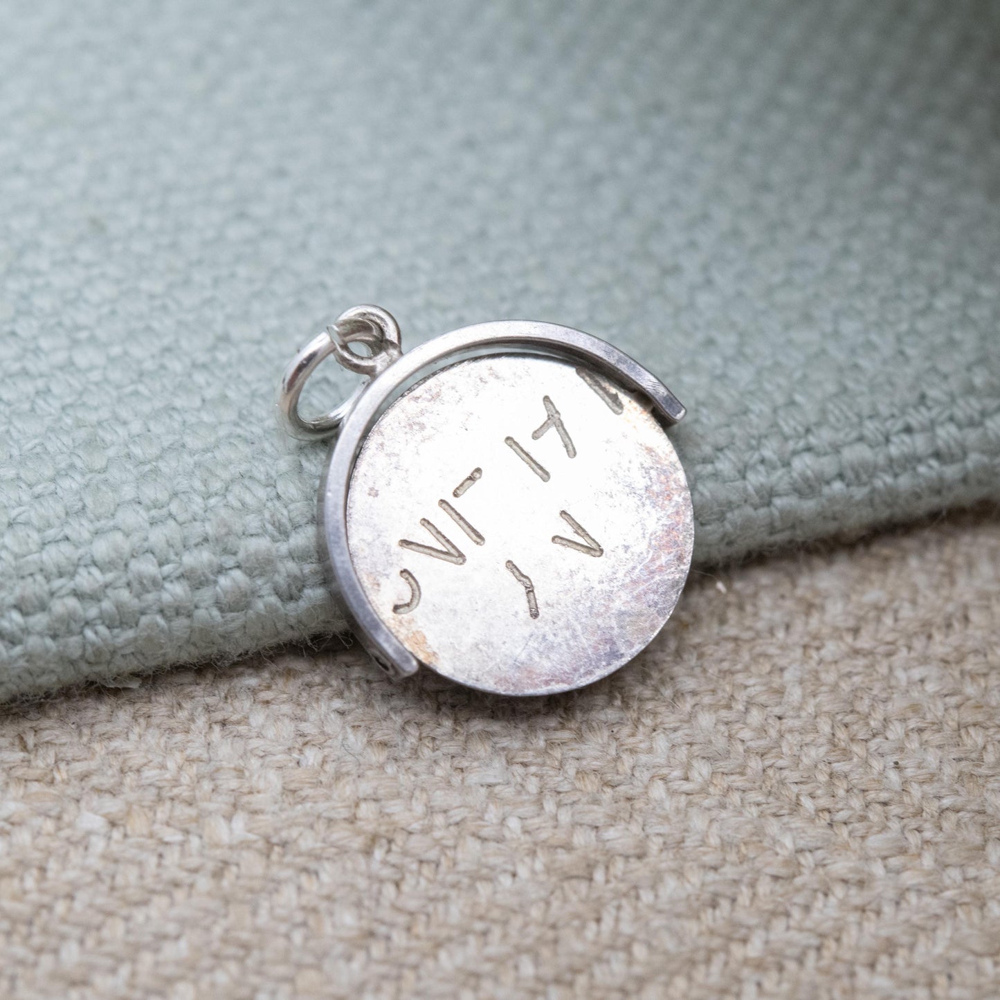 Vintage Sterling Silver My Darling Spinning Charm Pendant - Spinner Fob Letters And Words | Gift for Charm Bracelet Necklace Stack