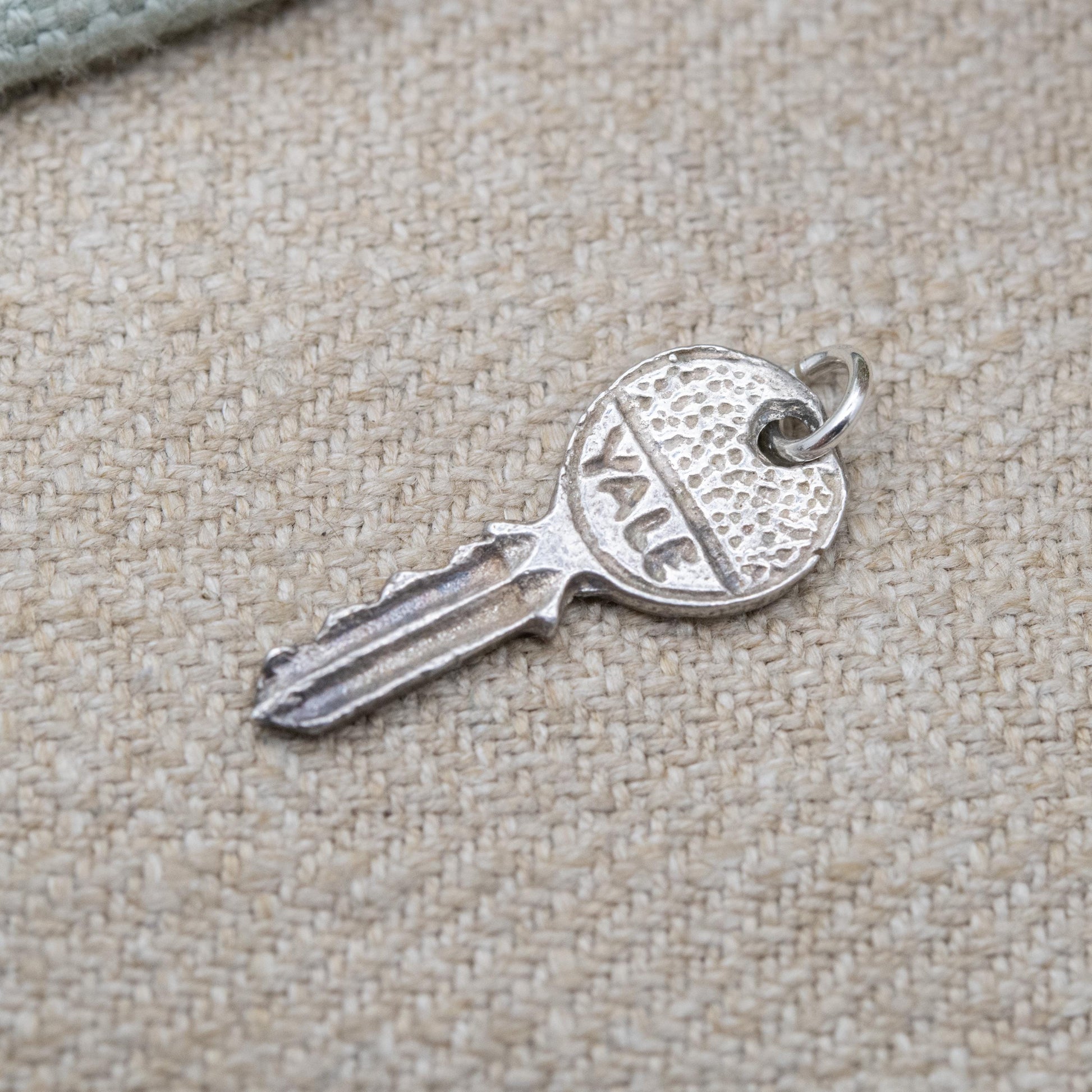 Vintage Sterling Silver YALE House Key Charm Pendant - Door Lock | Souvenir Gift for Charm Bracelet