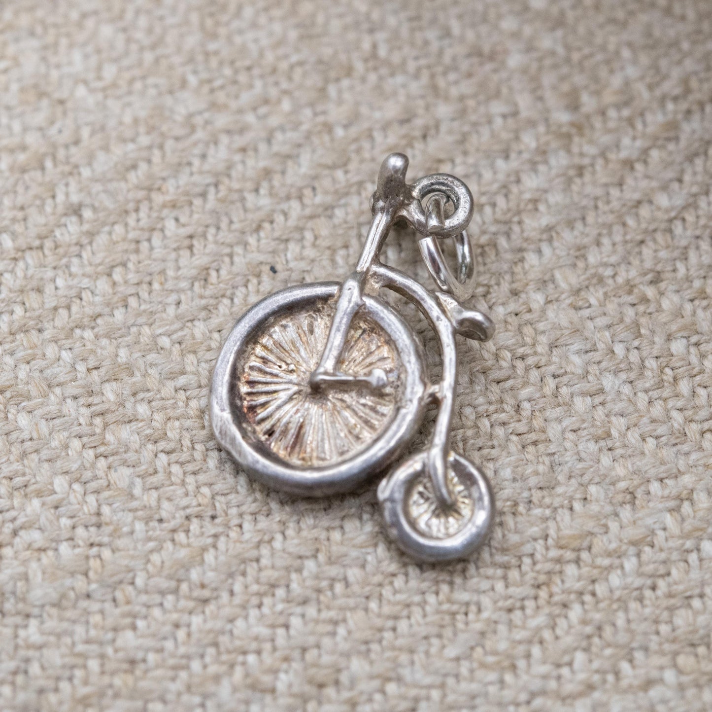 Vintage Sterling Silver Penny Farthing Bike Charm Pendant - Gift for Cycling Enthusiast Charm Bracelet