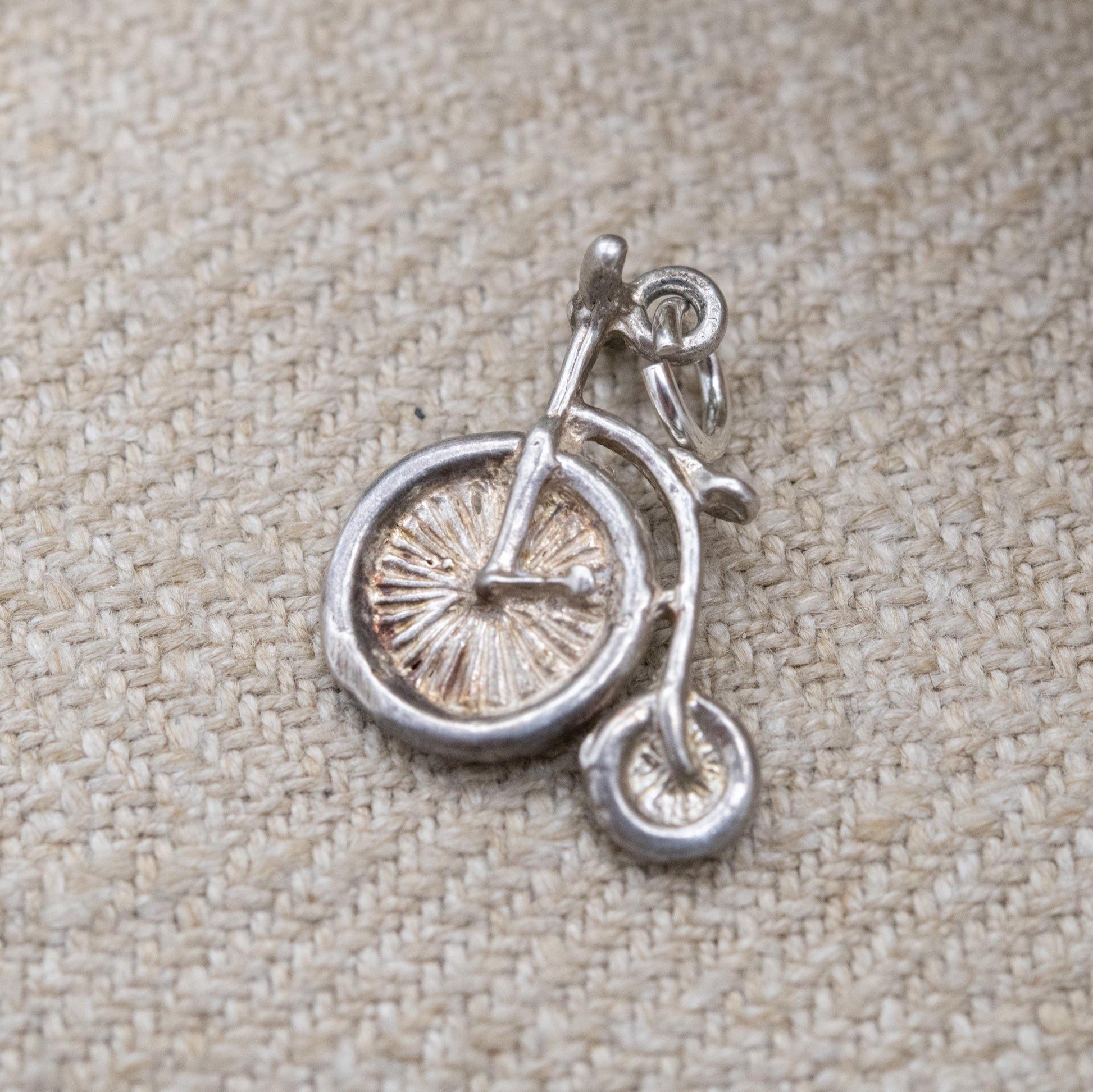 Vintage Sterling Silver Penny Farthing Bike Charm Pendant - Gift for Cycling Enthusiast Charm Bracelet