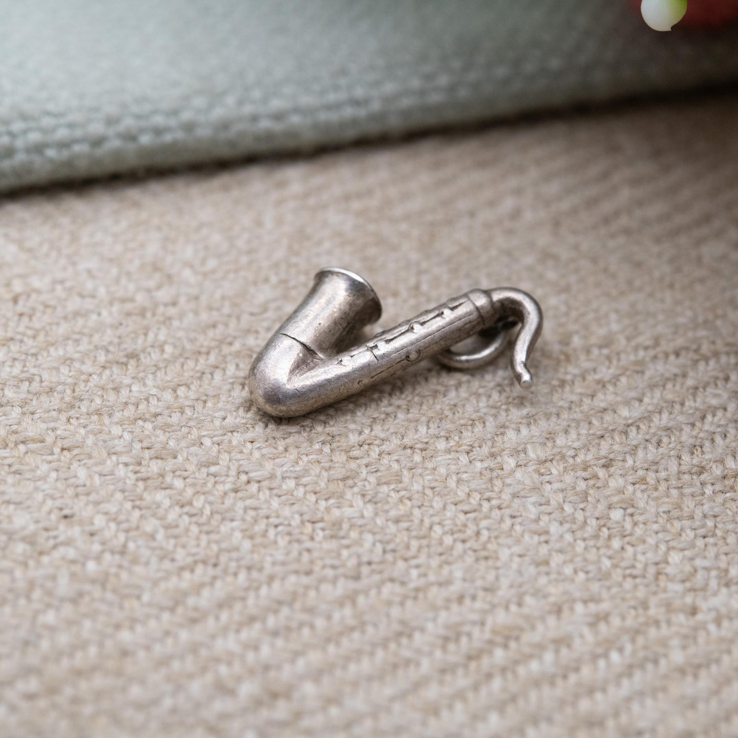 Vintage Sterling Silver Saxophone Charm Pendant - Iconic Musical Instrument | Souvenir Gift for Charm Bracelet