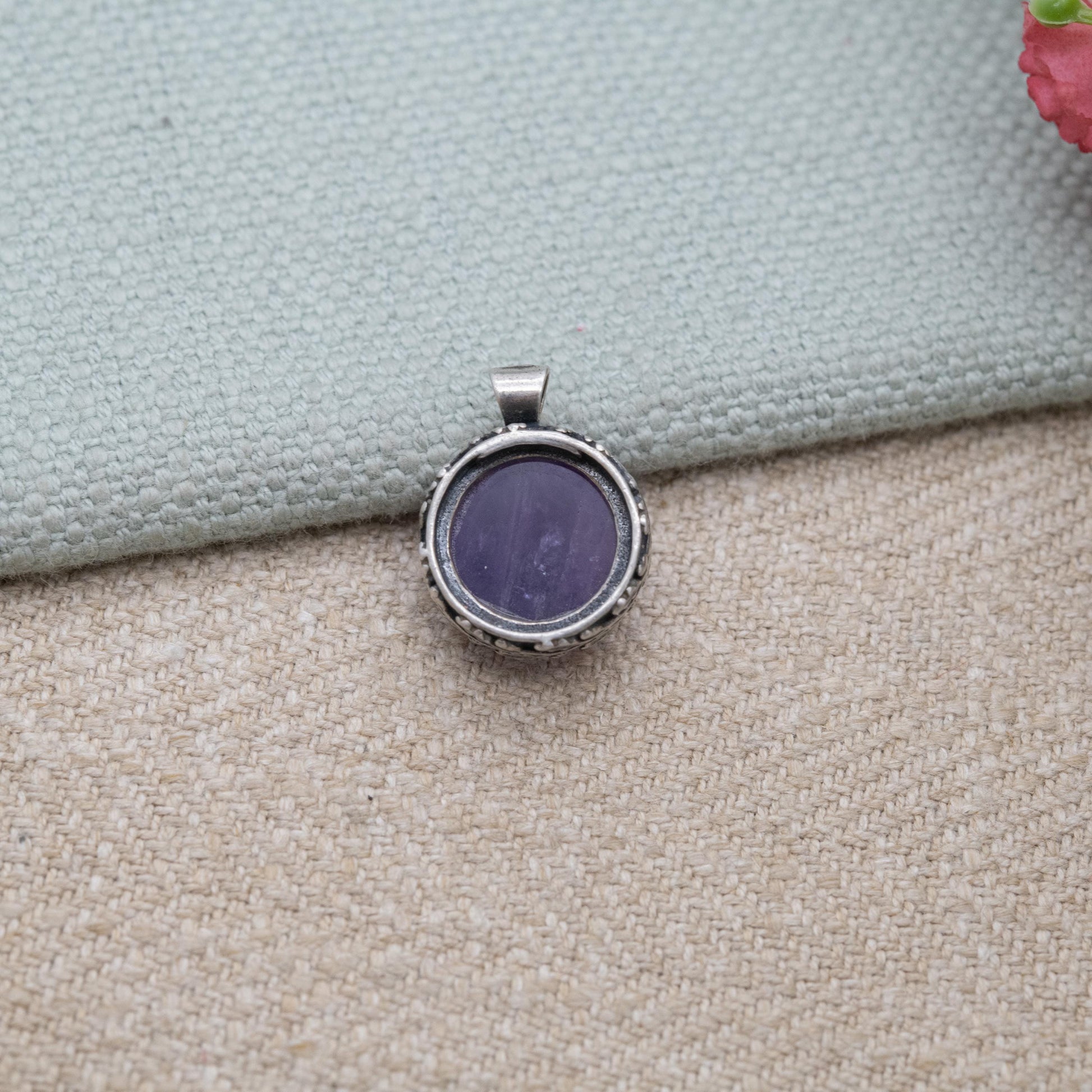 Vintage Sterling Silver Floral Amethyst Pendant - Faceted Purple Gemstone Jewellery | Gift for Her