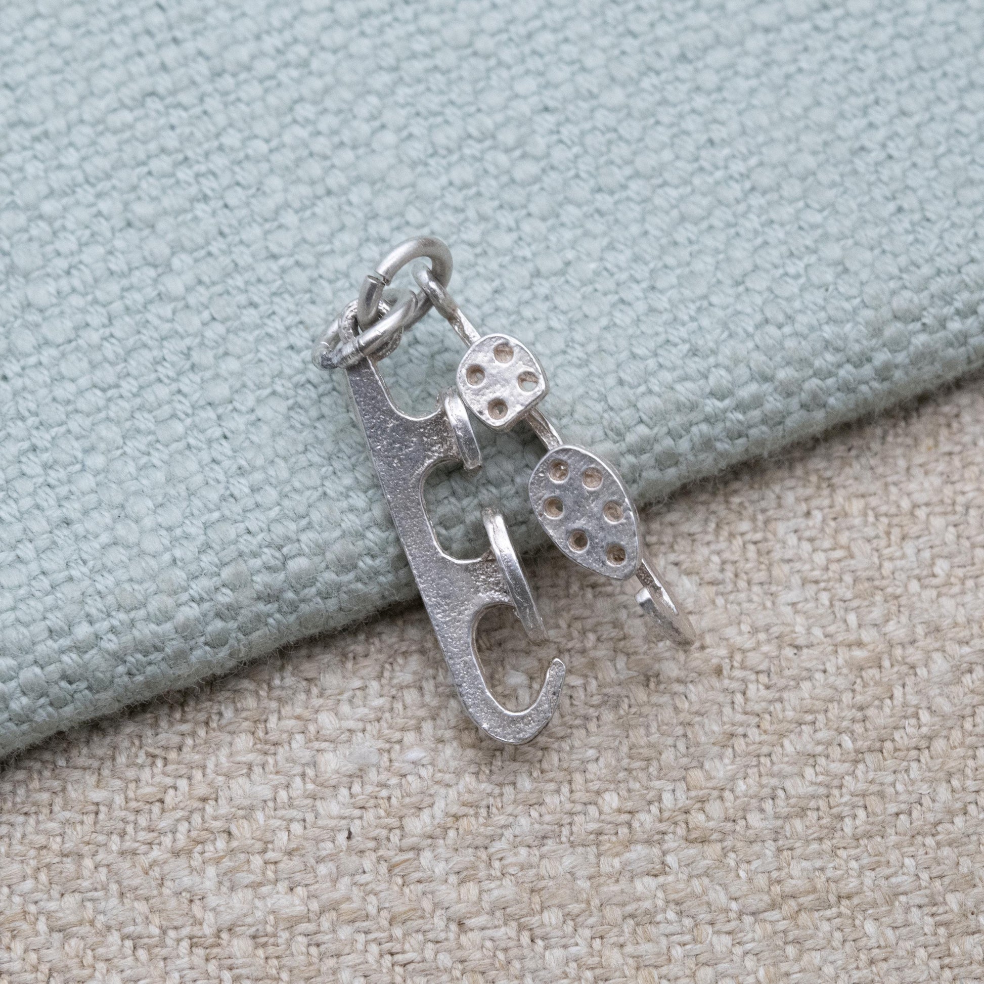 Vintage Sterling Silver Ice Skates Charm Pendant - Ice Skating | Winter Sports | Gift for Charm Bracelet