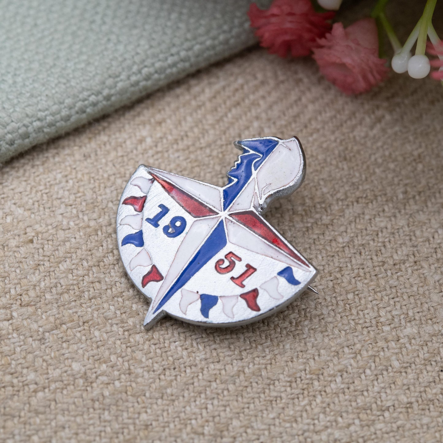 Vintage 1951 Festival of Britain Enamel Badge by Starfest