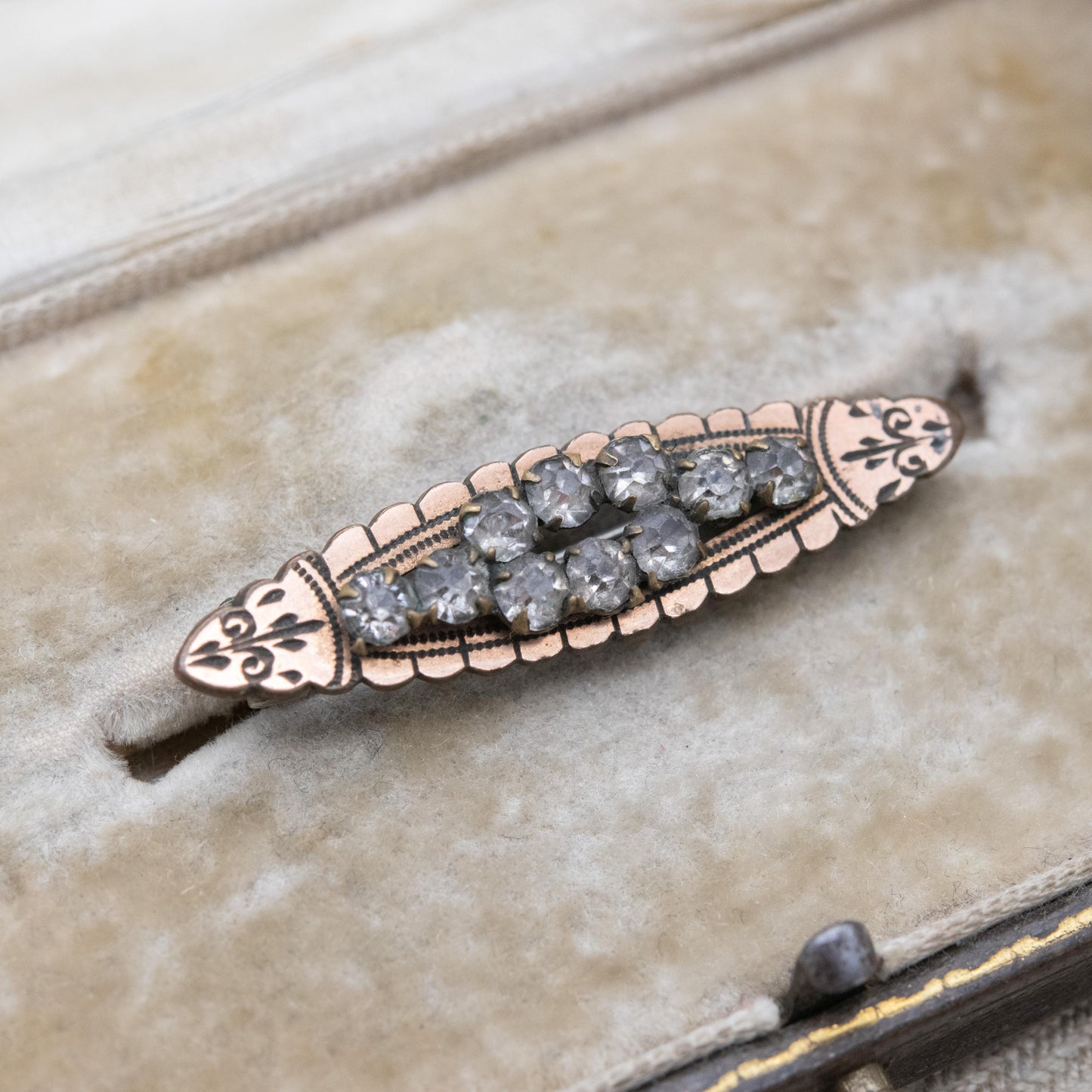 Antique Victorian Gold Fronted Paste Brooch c. 1890s