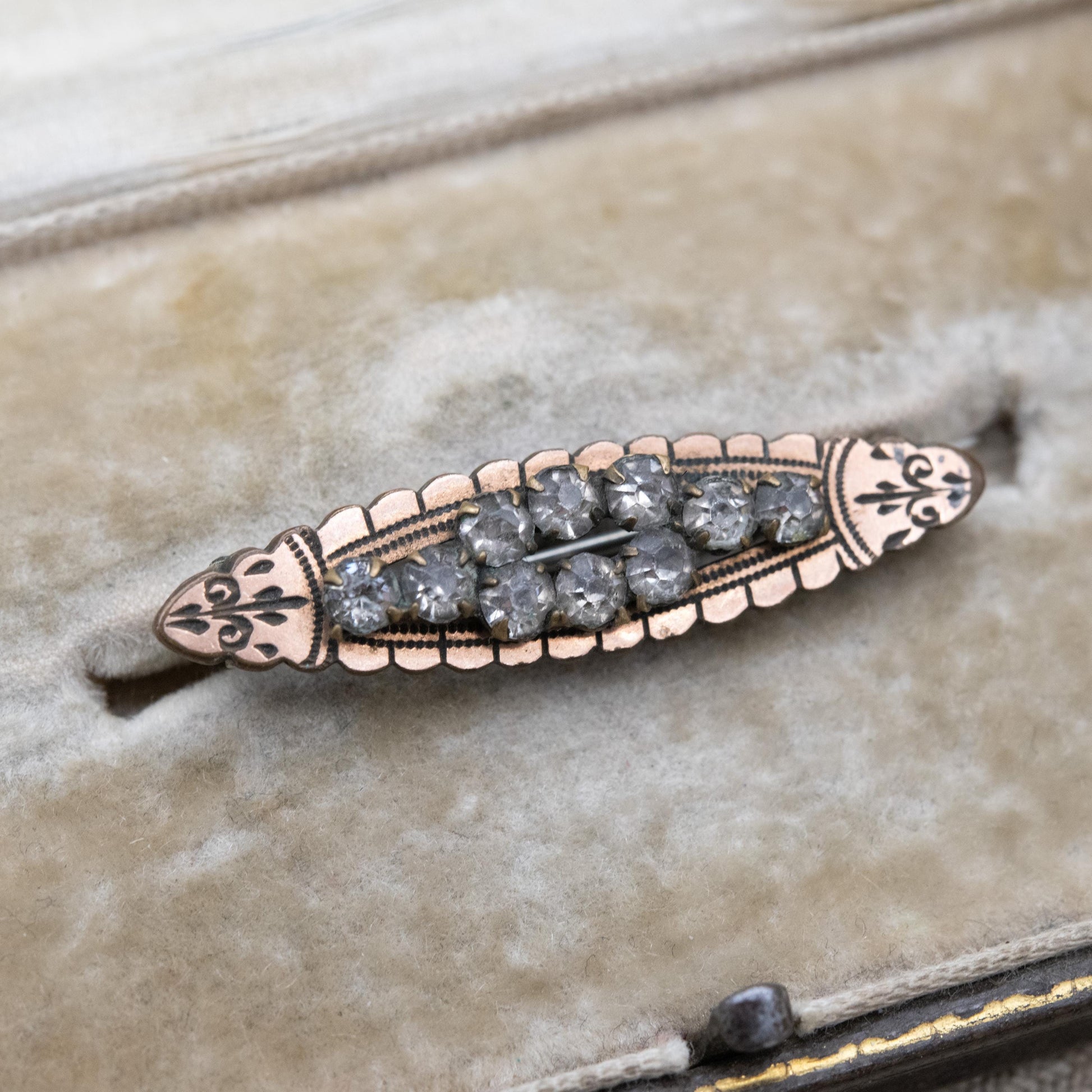 Antique Victorian Gold Fronted Paste Brooch c. 1890s