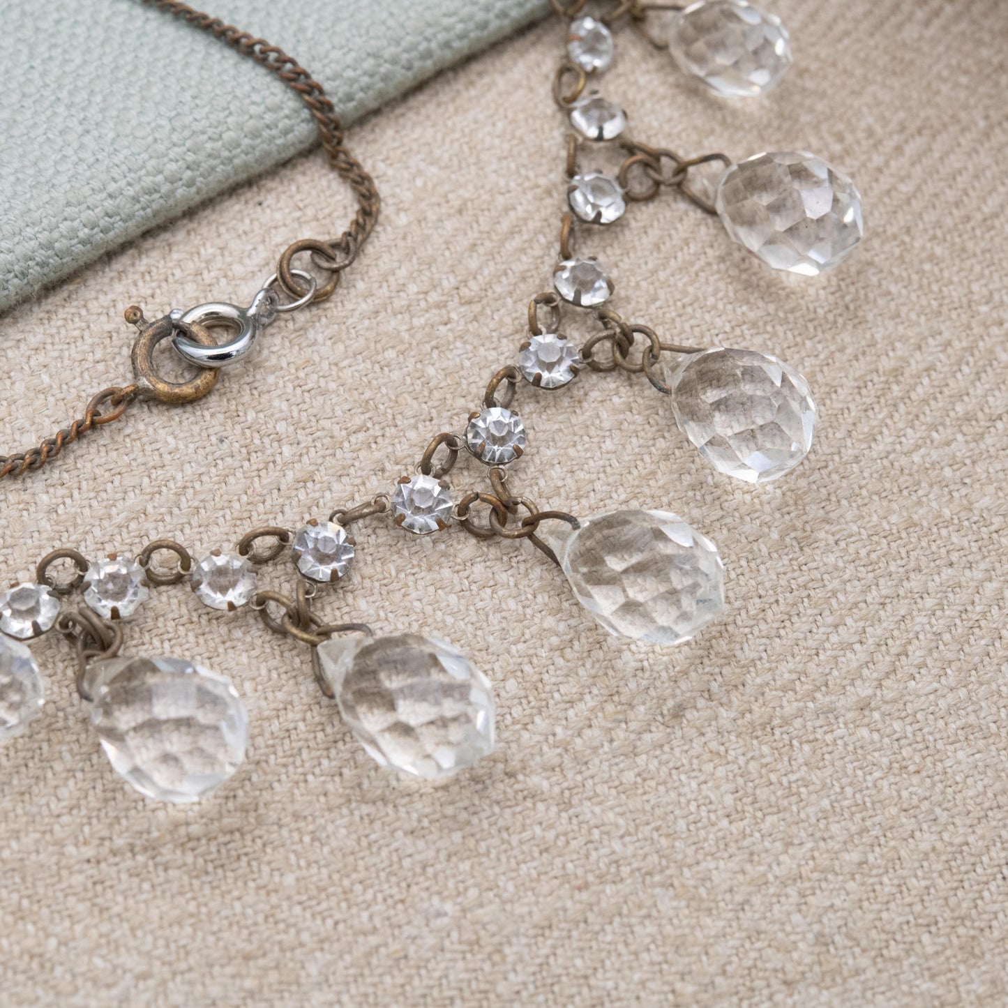 Antique Edwardian Crystal Necklace c. 1910s Bridal Necklace